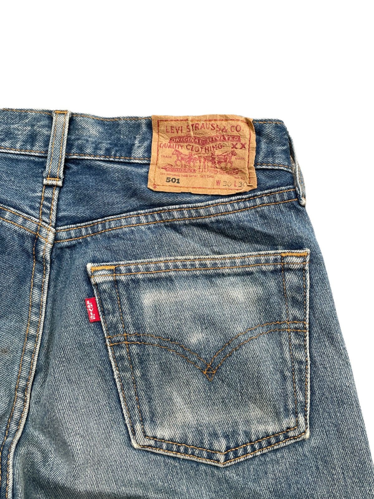 Levi's Vintage 1997 Levis 501 e UK Distressed Denim Size US 30 / EU 46 - 13 Thumbnail
