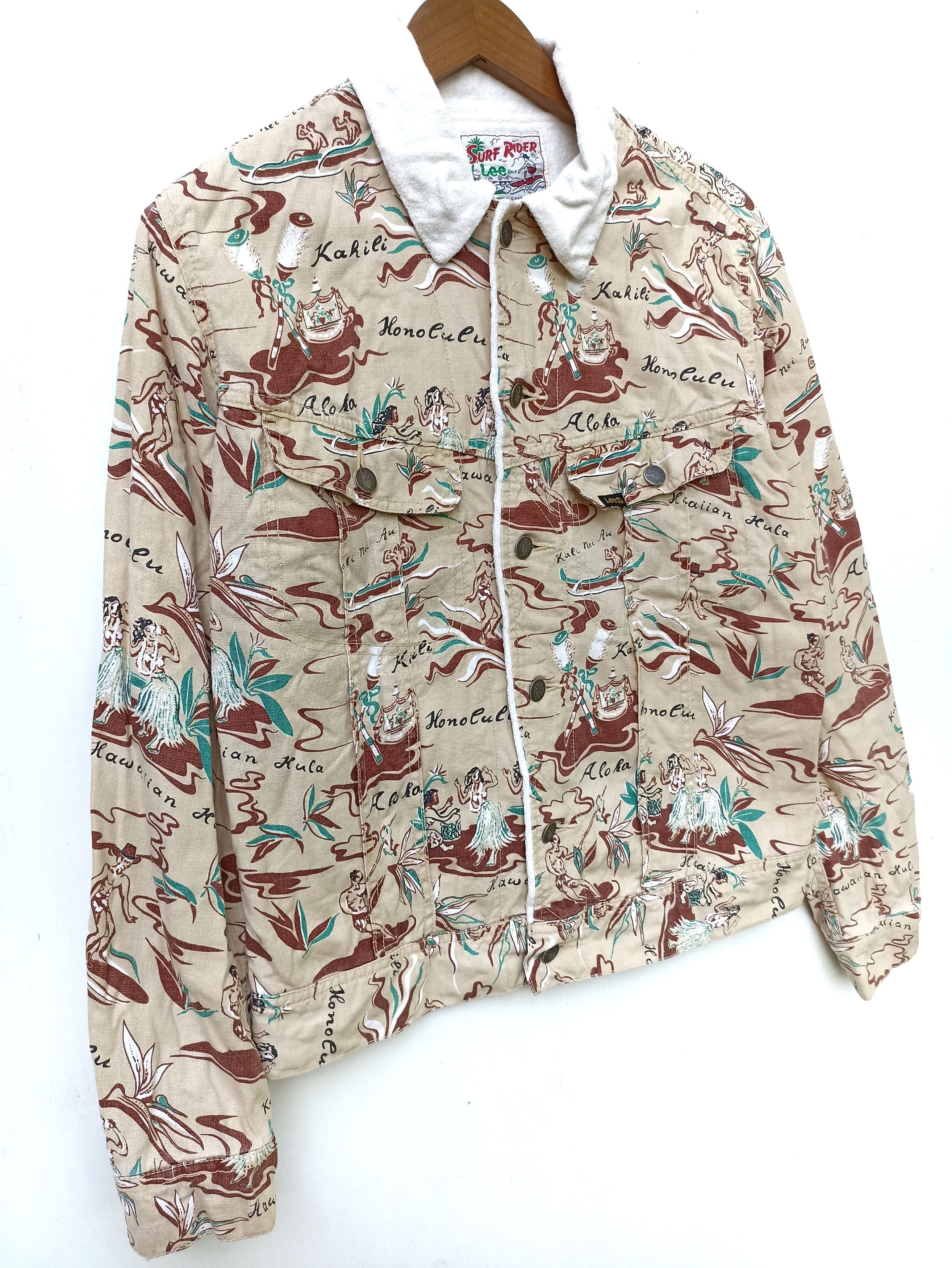 Lee Vintage 90s Vintage LEE Jacket Hawaiian design Surfing Size US S / EU 44-46 / 1 - 3 Thumbnail