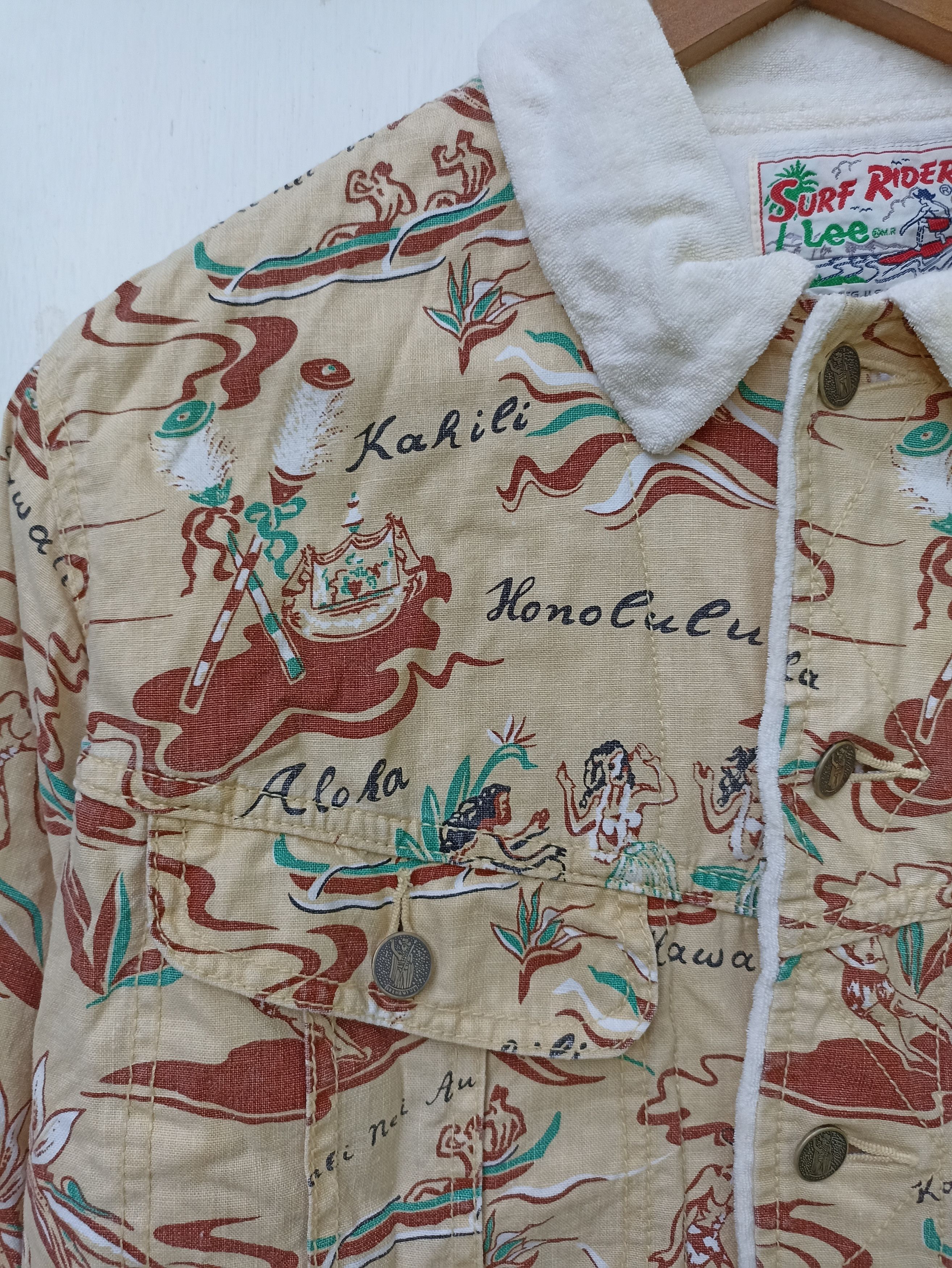 Lee Vintage 90s Vintage LEE Jacket Hawaiian design Surfing Size US S / EU 44-46 / 1 - 6 Thumbnail