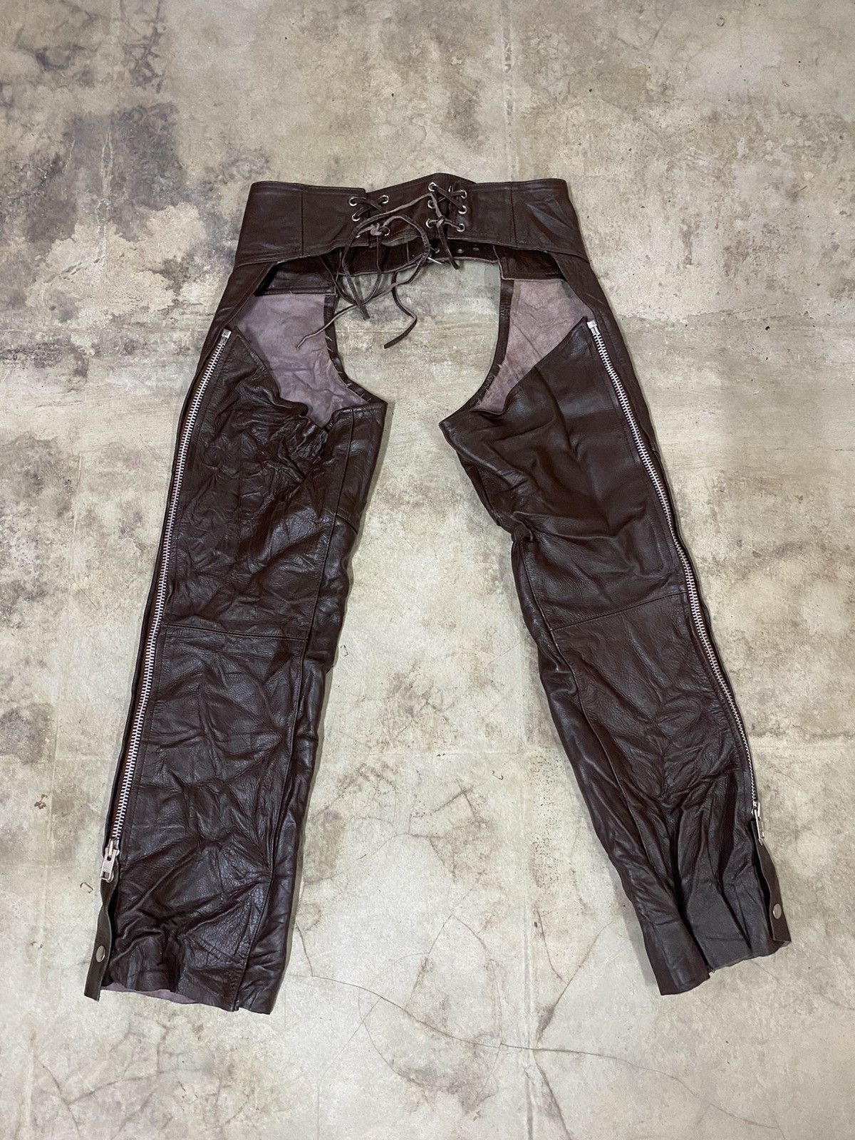 Harley Davidson × If Six Was Nine × Wings + Horns Horn Work Motorcyle Leather Pants Size US 33 - 4 Thumbnail