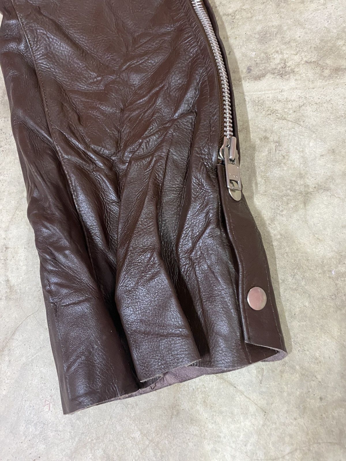 Harley Davidson × If Six Was Nine × Wings + Horns Horn Work Motorcyle Leather Pants Size US 33 - 5 Thumbnail