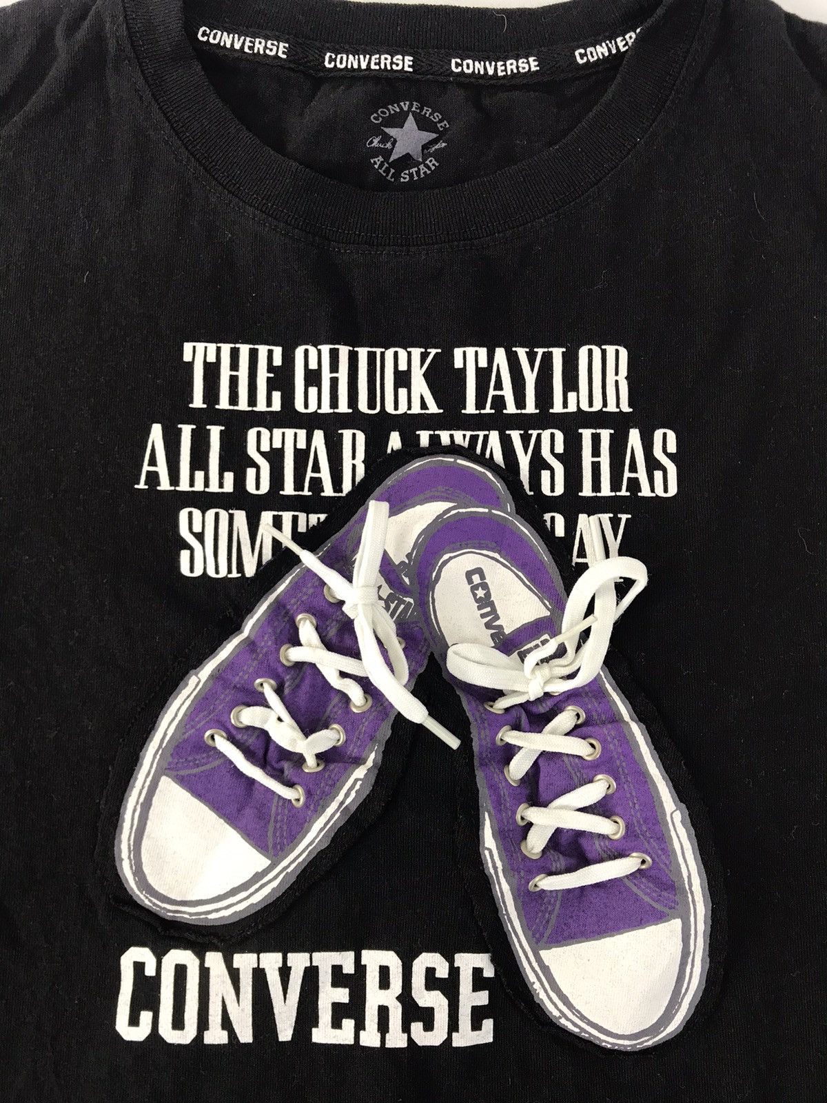 Converse × Vintage Converse All Star Chuck Taylor Purple Sneakers Logo Tee Size M / US 6-8 / IT 42-44 - 3 Thumbnail