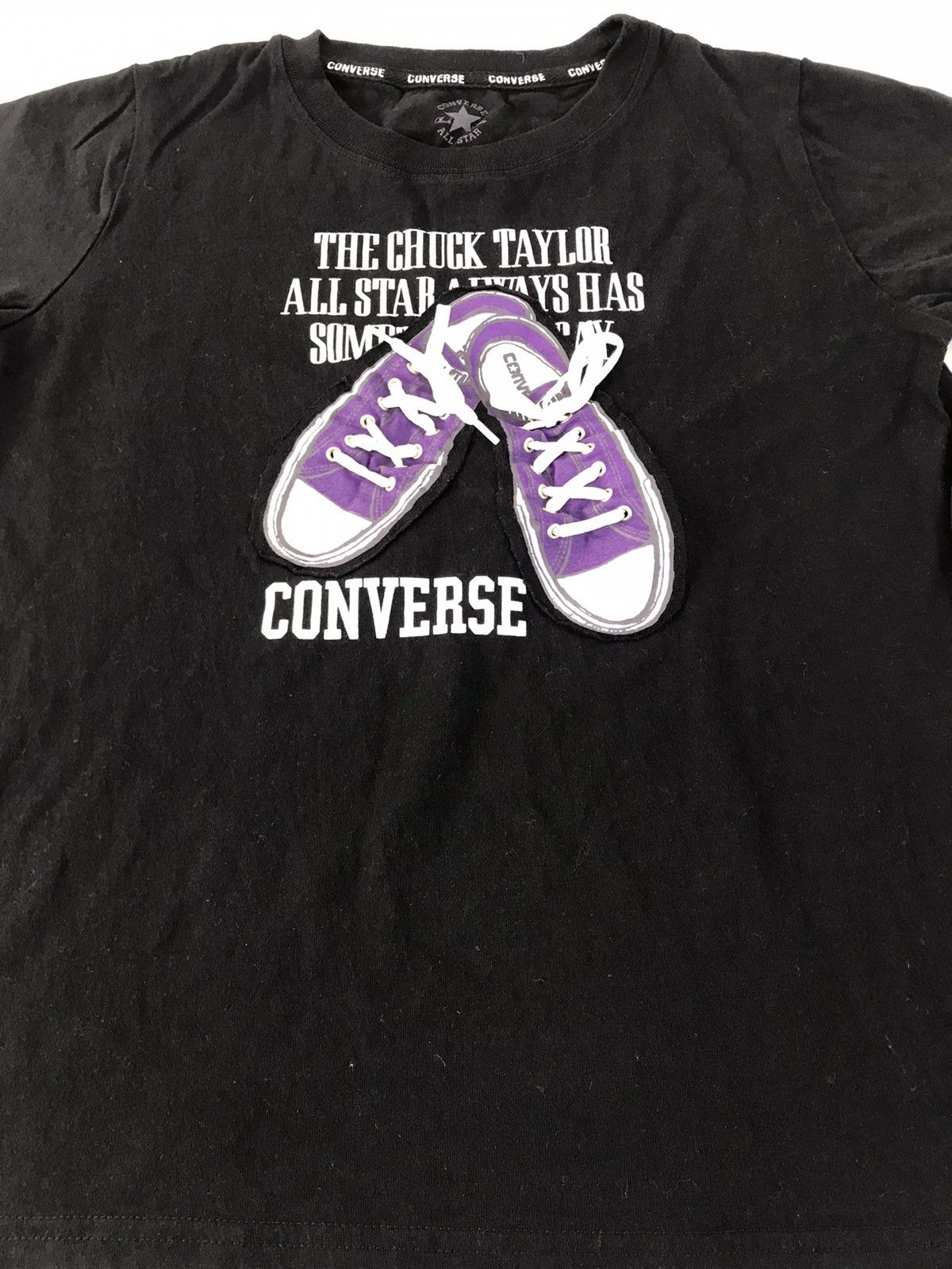 Converse × Vintage Converse All Star Chuck Taylor Purple Sneakers Logo Tee Size M / US 6-8 / IT 42-44 - 4 Thumbnail