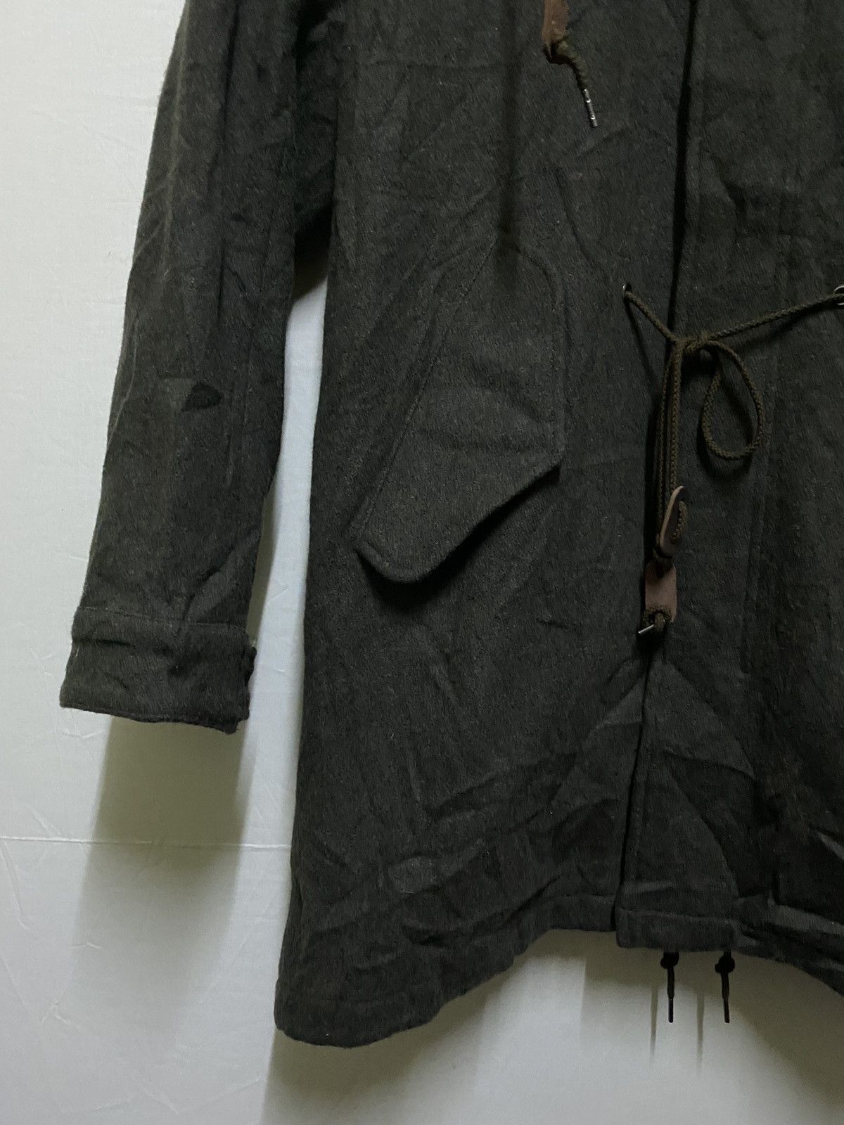 Japanese Brand × STUDIOUS Studios Japan Green Parkas Wool Attached Hoodie Japan Size US M / EU 48-50 / 2 - 3 Thumbnail