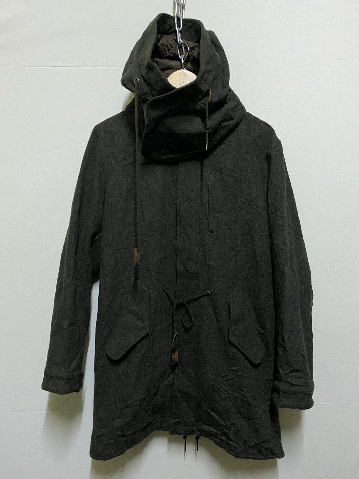 Japanese Brand × STUDIOUS Studios Japan Green Parkas Wool Attached Hoodie Japan Size US M / EU 48-50 / 2 - 1 Thumbnail