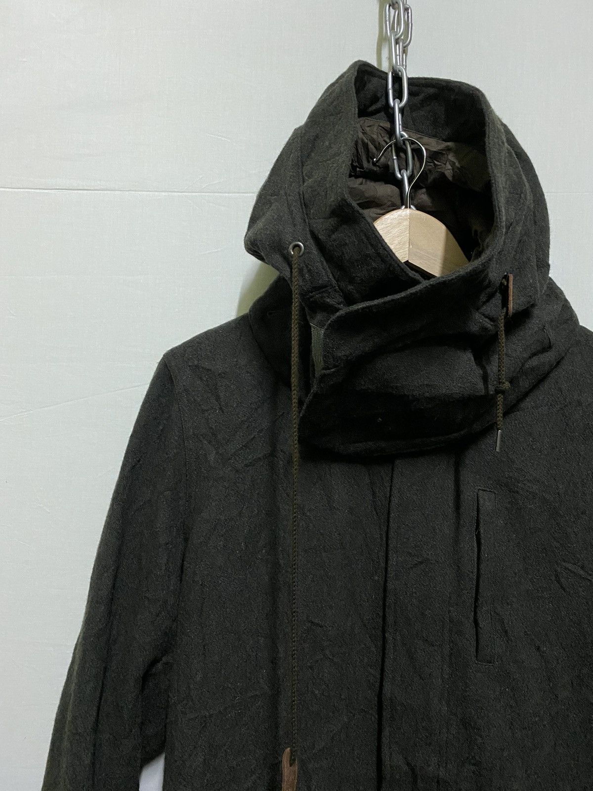 Japanese Brand × STUDIOUS Studios Japan Green Parkas Wool Attached Hoodie Japan Size US M / EU 48-50 / 2 - 2 Thumbnail