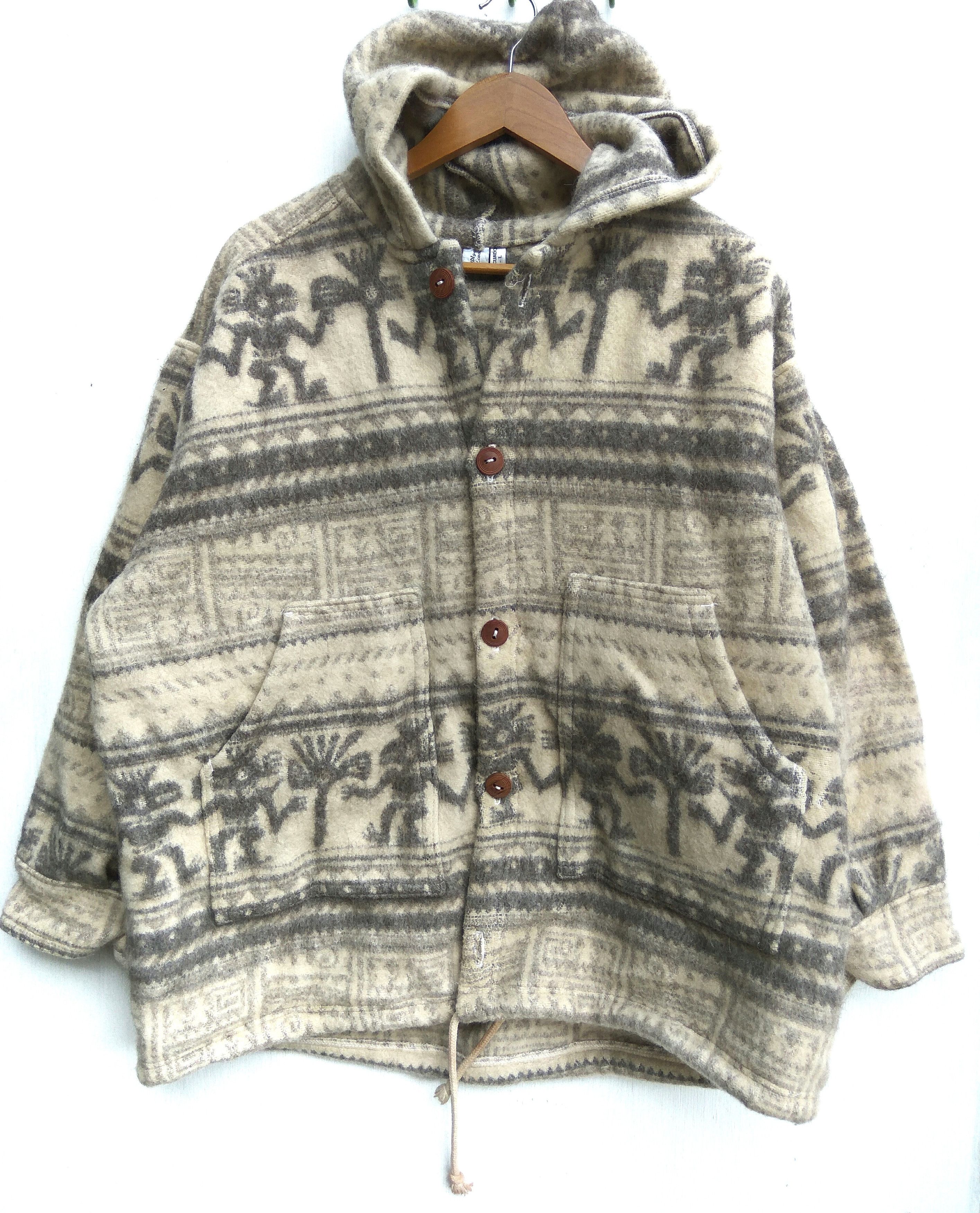 Handmade Hand made in Ecuador sweater jacket wool Art design Size US L / EU 52-54 / 3 - 1 Thumbnail