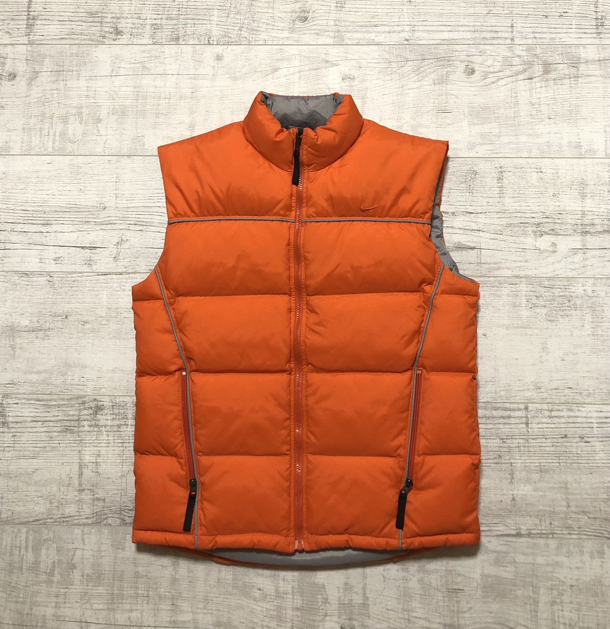Nike × Vintage Vintage Y2K Nike Nylon Drill Puffer Vest Jacket Size US S / EU 44-46 / 1 - 1 Thumbnail