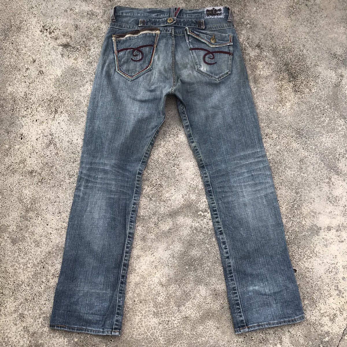 Japanese Brand Vintage Distressed Buckle Back Faded Jeans Pants Size US 32 / EU 48 - 14 Thumbnail