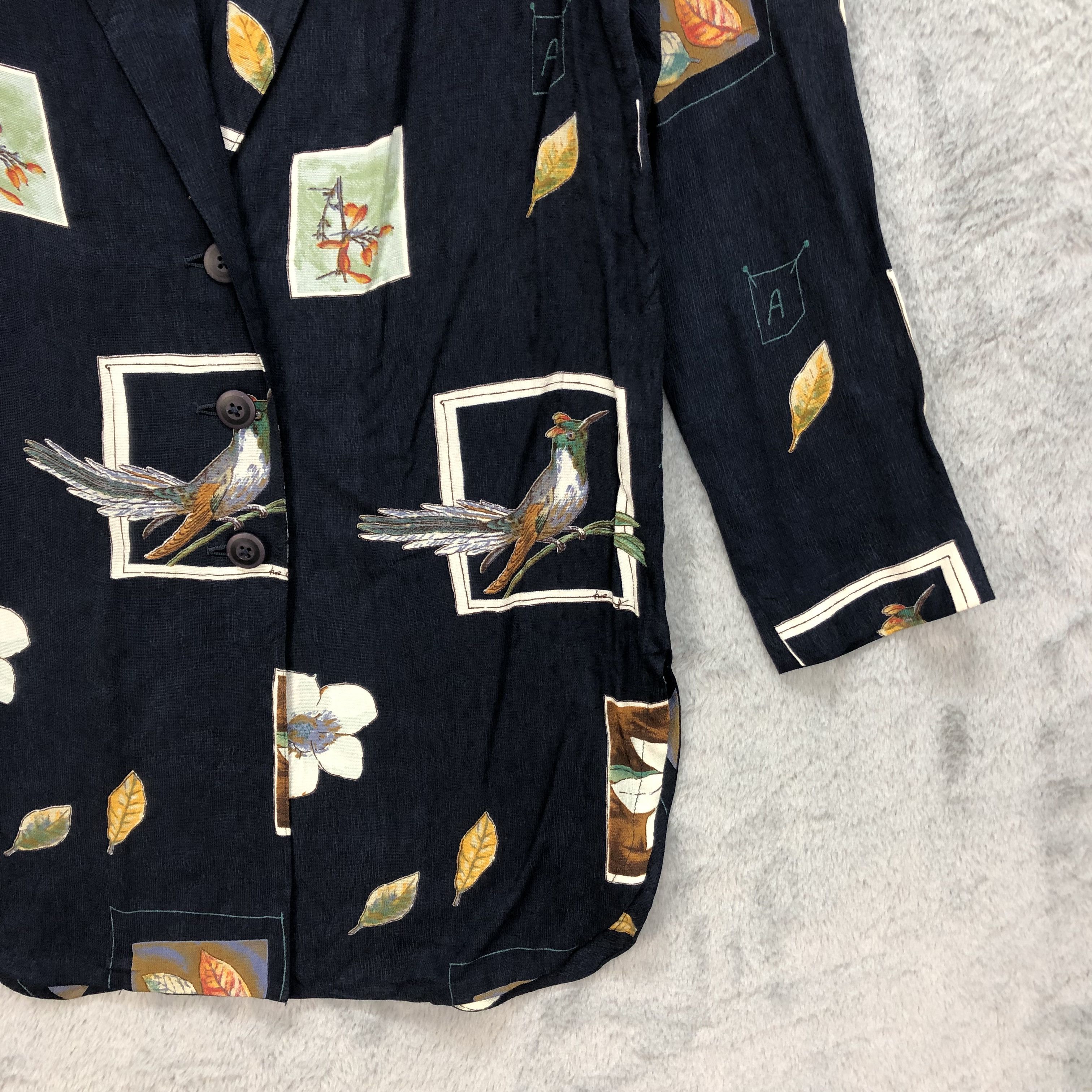 Japanese Brand modiste Sumie Hashimoto Paris Printed Blouse #6056-219 Size S / US 4 / IT 40 - 5 Thumbnail