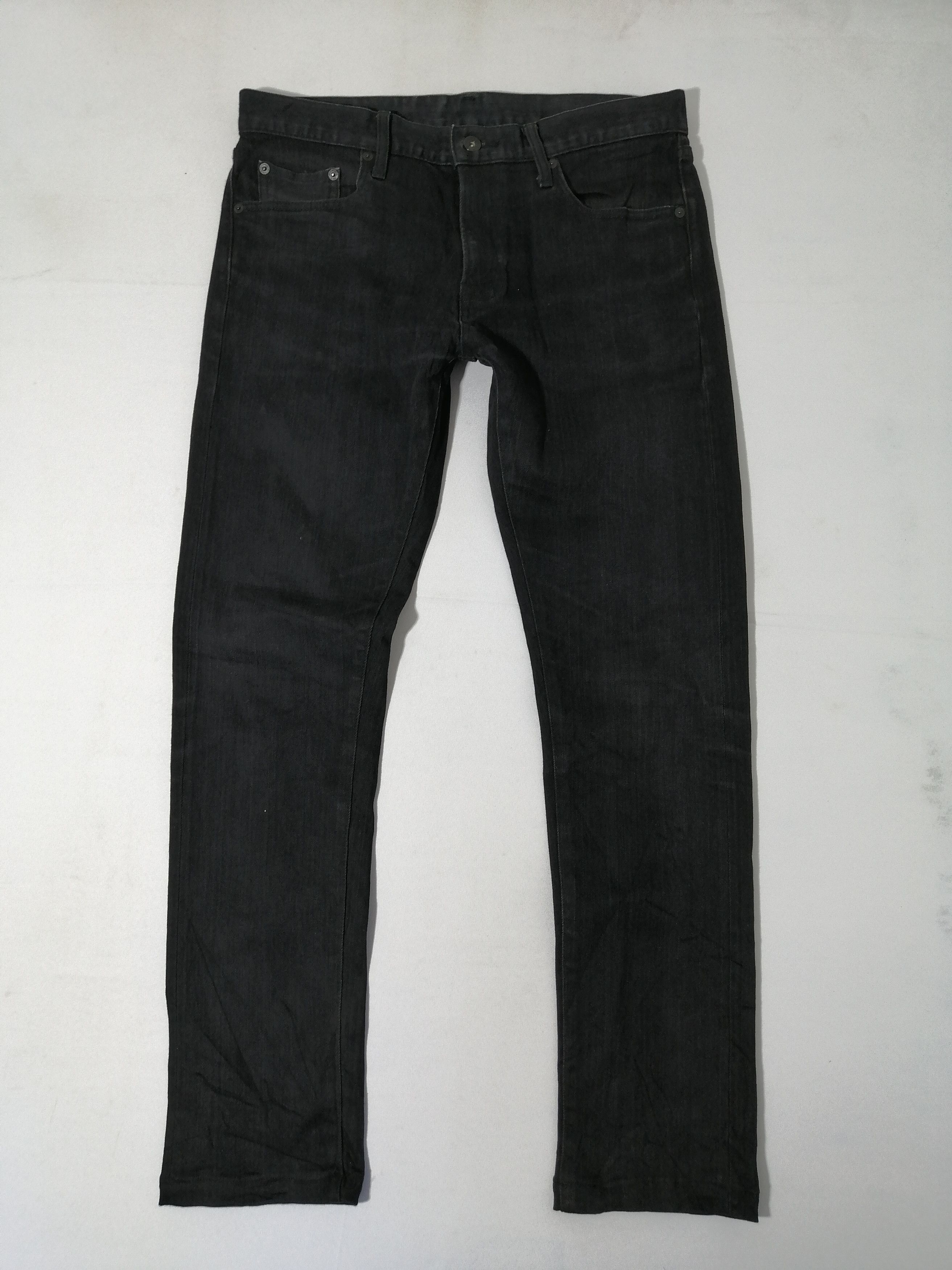 Uniqlo Uniqlo Selvedge Black Denim Jeans Size US 33 - 2 Thumbnail