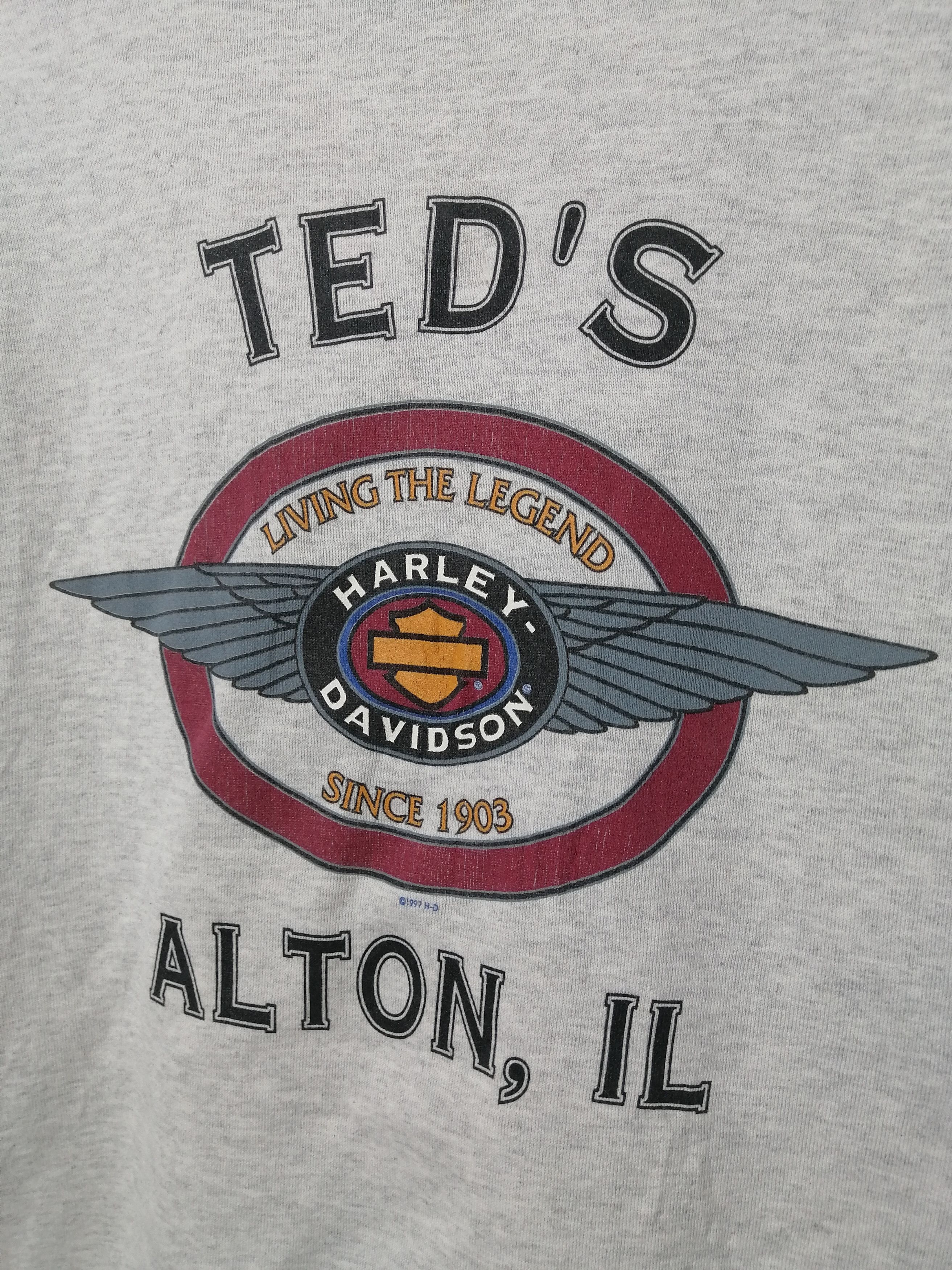 Harley Davidson × Vintage Vintage 90s Harley Davidson Ted's Alton Longsleeve Shirt Size US XL / EU 56 / 4 - 3 Thumbnail
