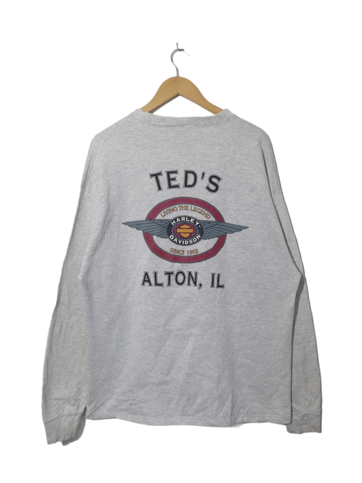 Harley Davidson × Vintage Vintage 90s Harley Davidson Ted's Alton Longsleeve Shirt Size US XL / EU 56 / 4 - 1 Thumbnail