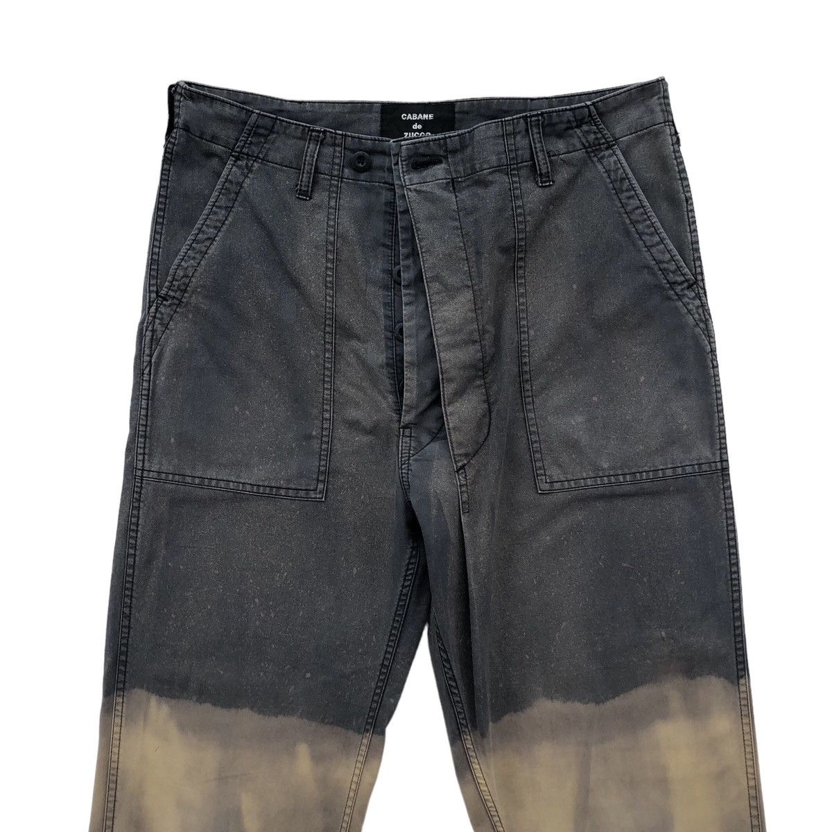 CABANE de ZUCCa 🔥Cabane de zucca Dyed Two Tone Trousers In Black Pants Size US 33 - 2 Thumbnail