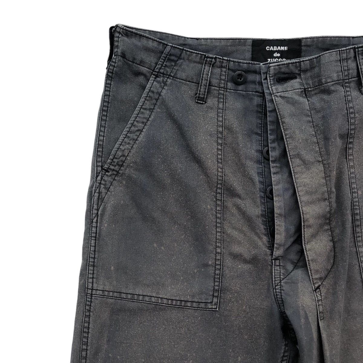 CABANE de ZUCCa 🔥Cabane de zucca Dyed Two Tone Trousers In Black Pants Size US 33 - 3 Thumbnail
