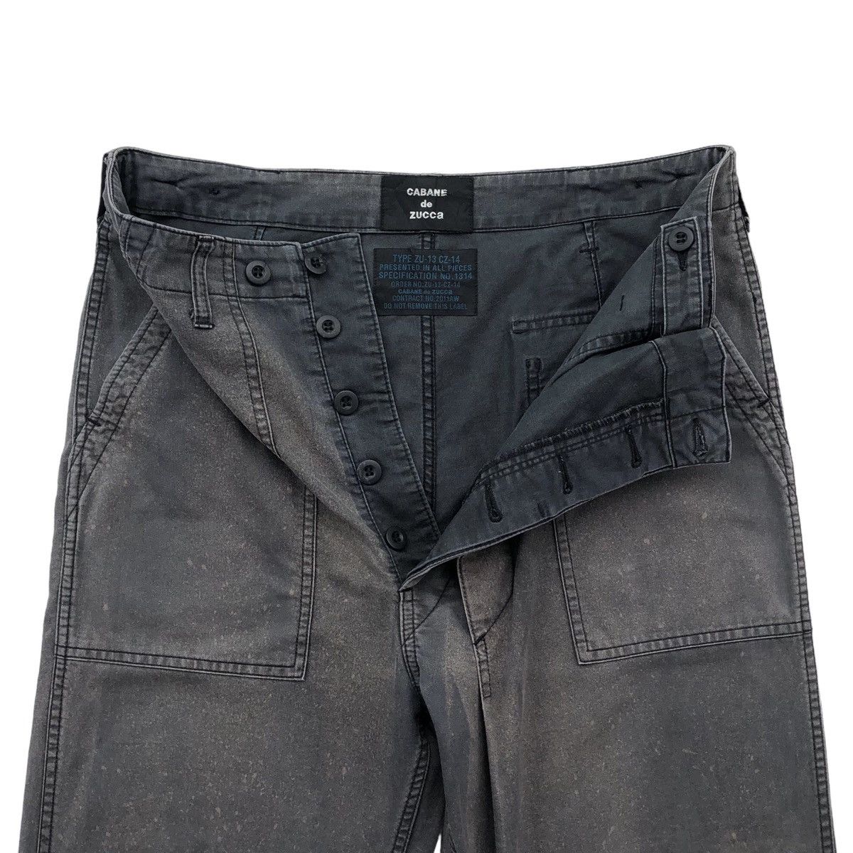 CABANE de ZUCCa 🔥Cabane de zucca Dyed Two Tone Trousers In Black Pants Size US 33 - 8 Thumbnail
