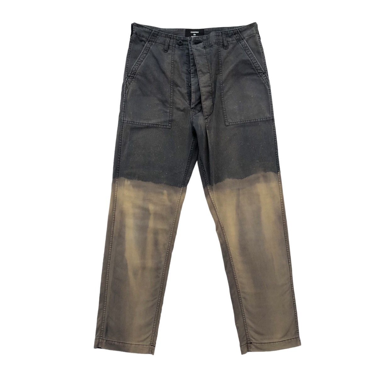 CABANE de ZUCCa 🔥Cabane de zucca Dyed Two Tone Trousers In Black Pants Size US 33 - 9 Thumbnail