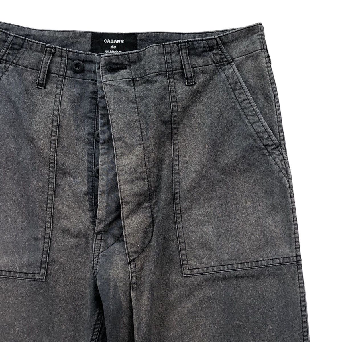 CABANE de ZUCCa 🔥Cabane de zucca Dyed Two Tone Trousers In Black Pants Size US 33 - 4 Thumbnail