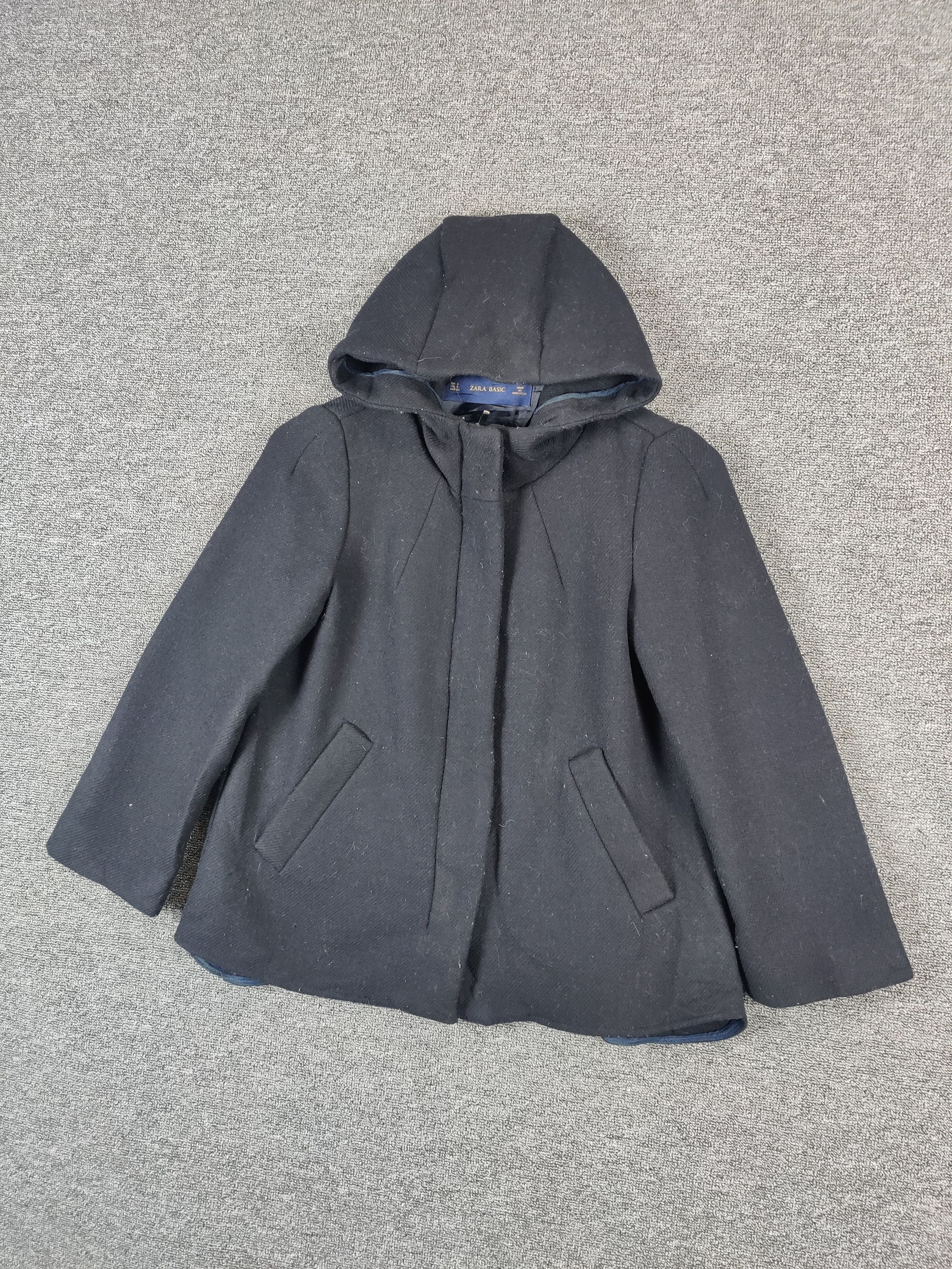 Designer Zara Wool Cropped Hoodie Jacket Size S / US 4 / IT 40 - 2 Thumbnail