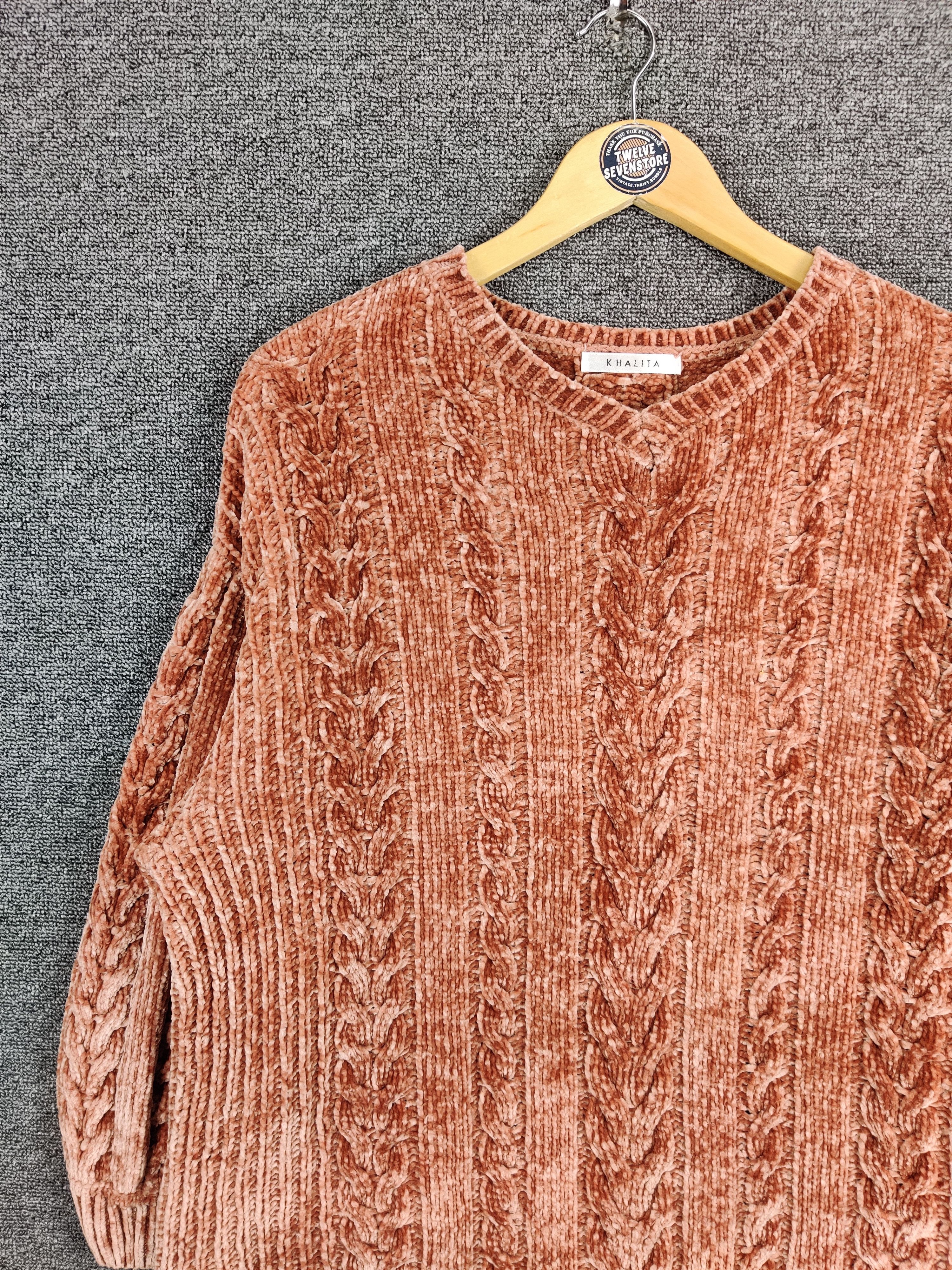 Aran Isles Knitwear Vintage Japanese Brand Khalita Crocheted Knit Sweater Size US L / EU 52-54 / 3 - 4 Thumbnail