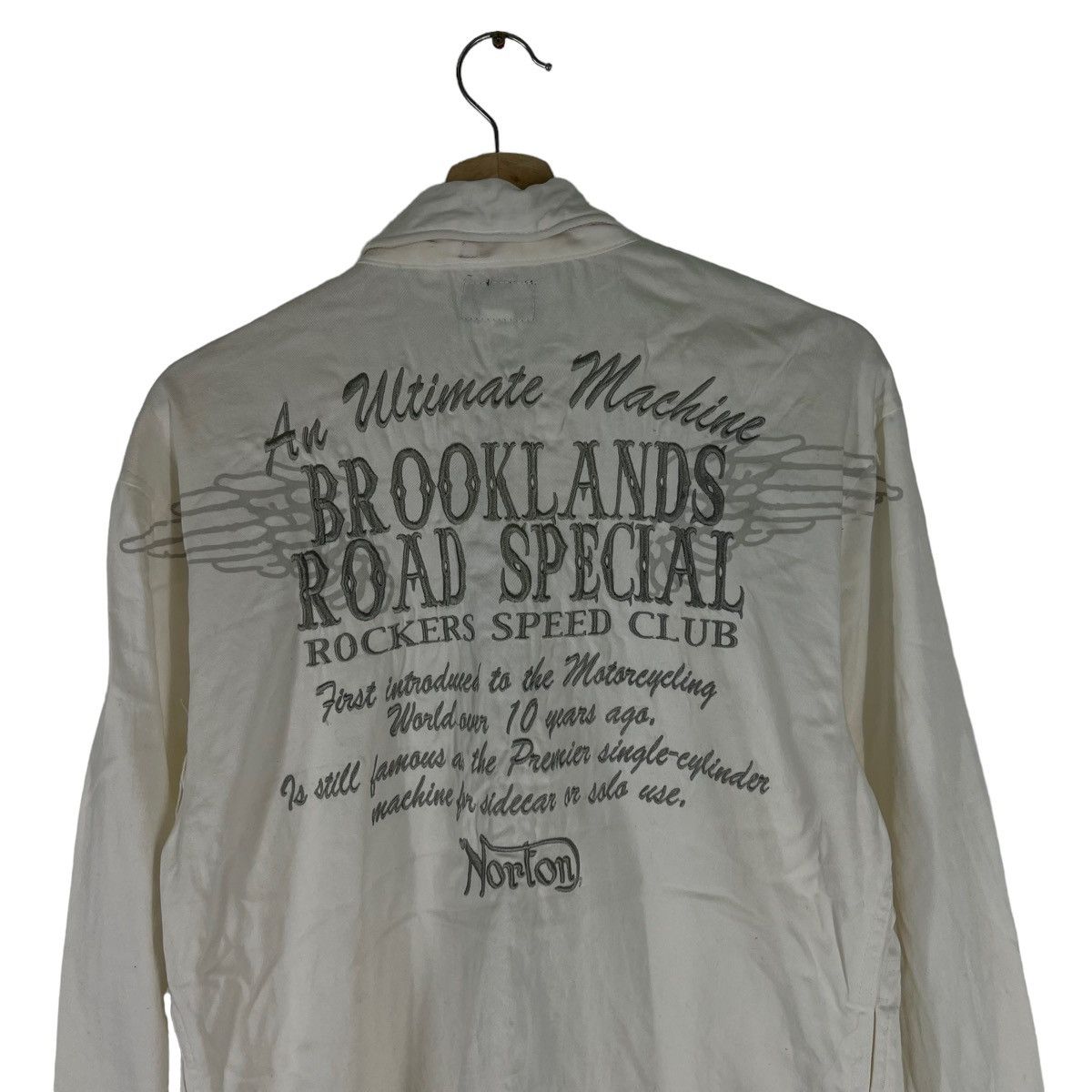 Japanese Brand VINTAGE NORTON MOTORCYCLE OVERPRINT BUTTON JACKET Size US M / EU 48-50 / 2 - 8 Thumbnail