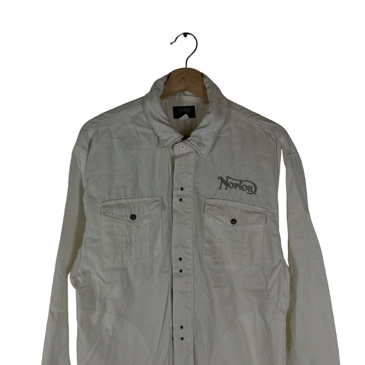 Japanese Brand VINTAGE NORTON MOTORCYCLE OVERPRINT BUTTON JACKET Size US M / EU 48-50 / 2 - 2 Thumbnail