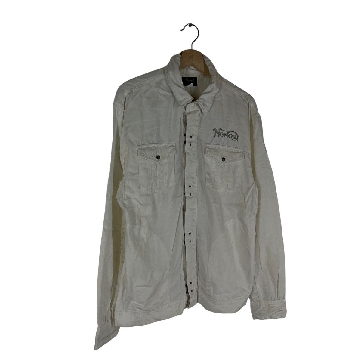 Japanese Brand VINTAGE NORTON MOTORCYCLE OVERPRINT BUTTON JACKET Size US M / EU 48-50 / 2 - 3 Thumbnail