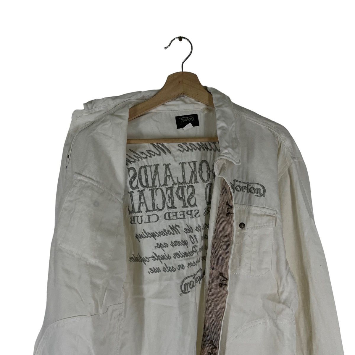 Japanese Brand VINTAGE NORTON MOTORCYCLE OVERPRINT BUTTON JACKET Size US M / EU 48-50 / 2 - 10 Thumbnail