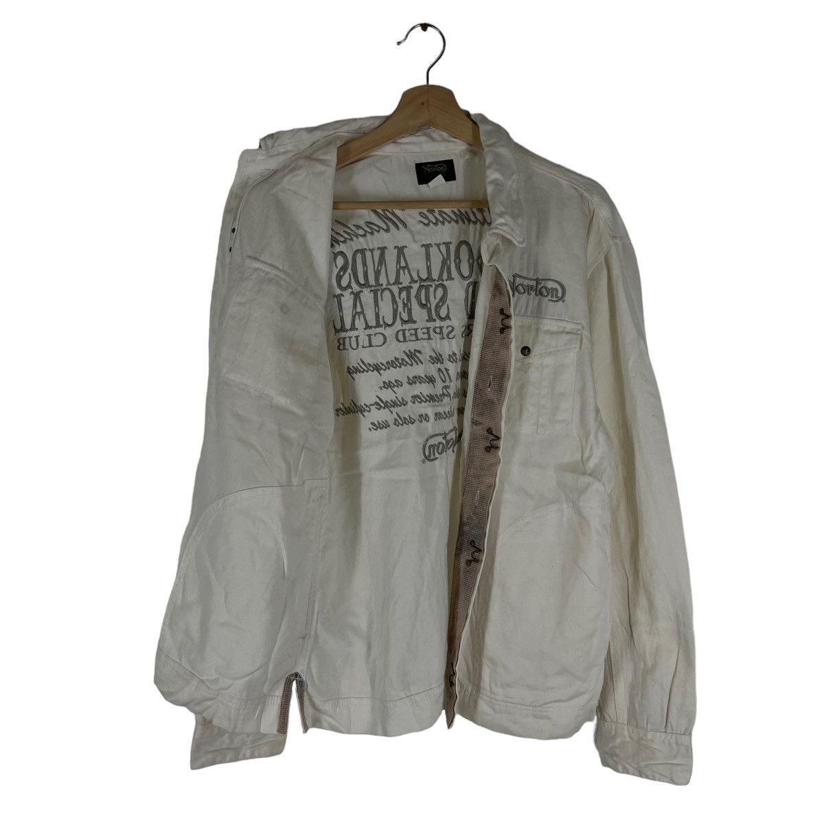 Japanese Brand VINTAGE NORTON MOTORCYCLE OVERPRINT BUTTON JACKET Size US M / EU 48-50 / 2 - 7 Thumbnail