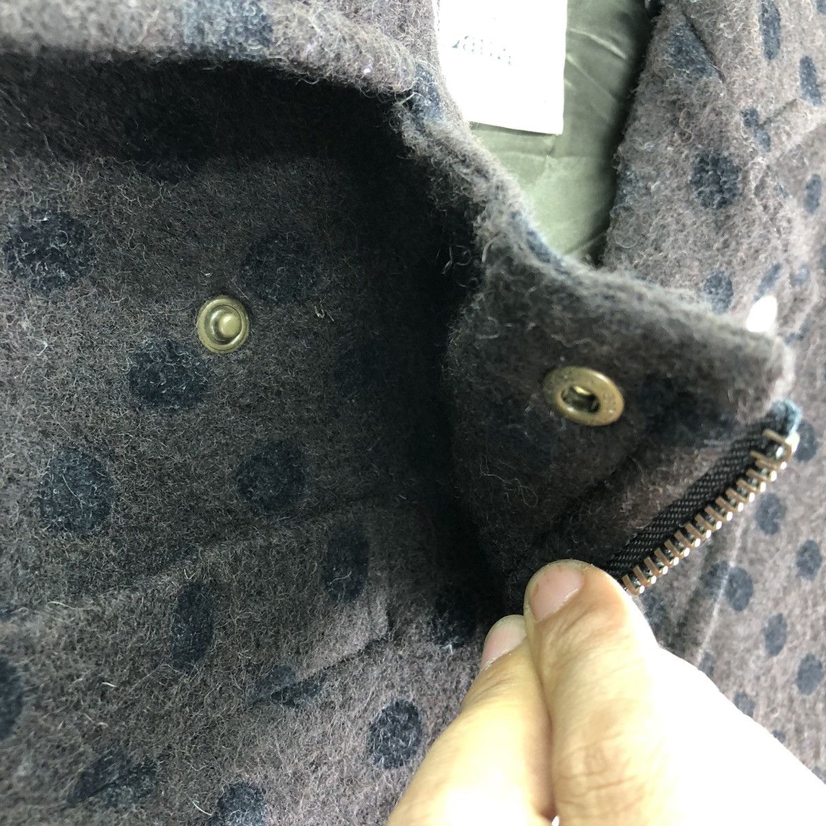 Japanese Brand Vintage Wool Double Collar Jacket Cropped Polka Dot by Laula Size XS / US 0-2 / IT 36-38 - 8 Thumbnail