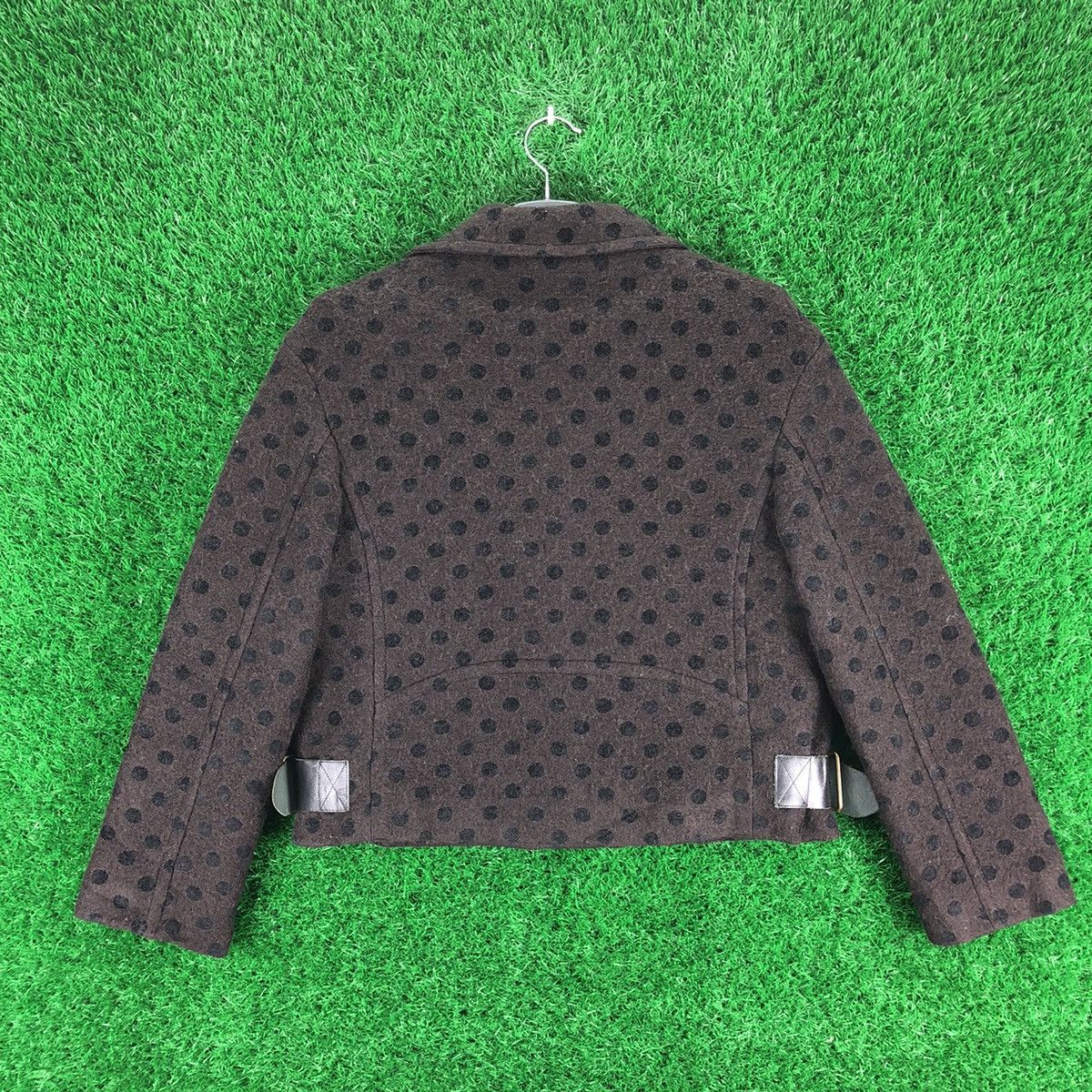 Japanese Brand Vintage Wool Double Collar Jacket Cropped Polka Dot by Laula Size XS / US 0-2 / IT 36-38 - 4 Thumbnail
