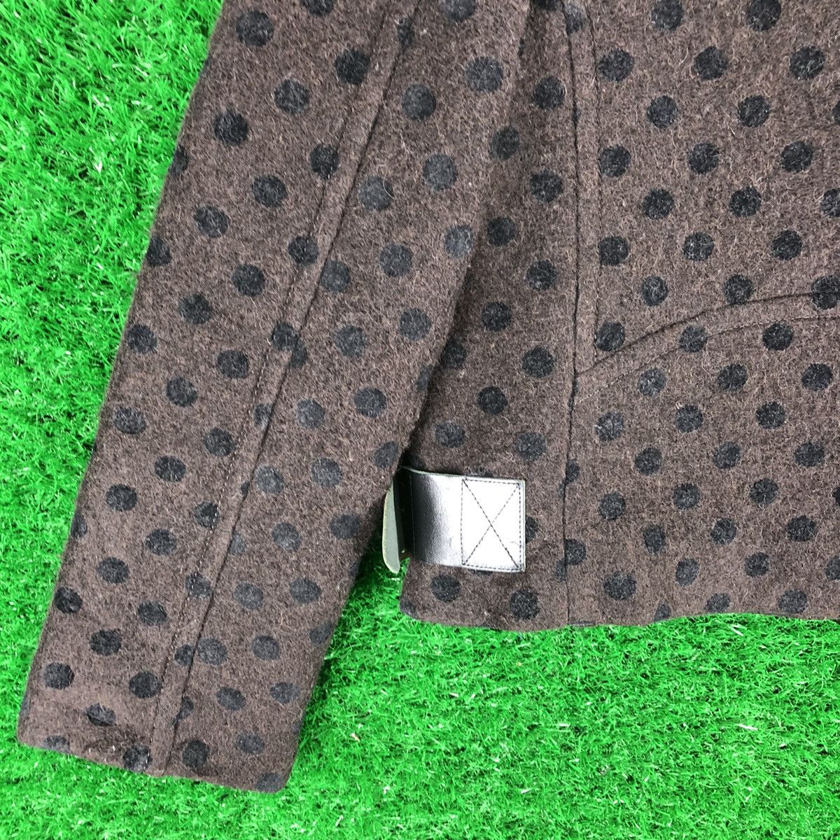 Japanese Brand Vintage Wool Double Collar Jacket Cropped Polka Dot by Laula Size XS / US 0-2 / IT 36-38 - 6 Thumbnail