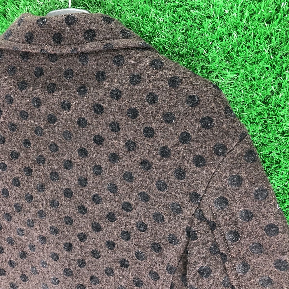 Japanese Brand Vintage Wool Double Collar Jacket Cropped Polka Dot by Laula Size XS / US 0-2 / IT 36-38 - 5 Thumbnail