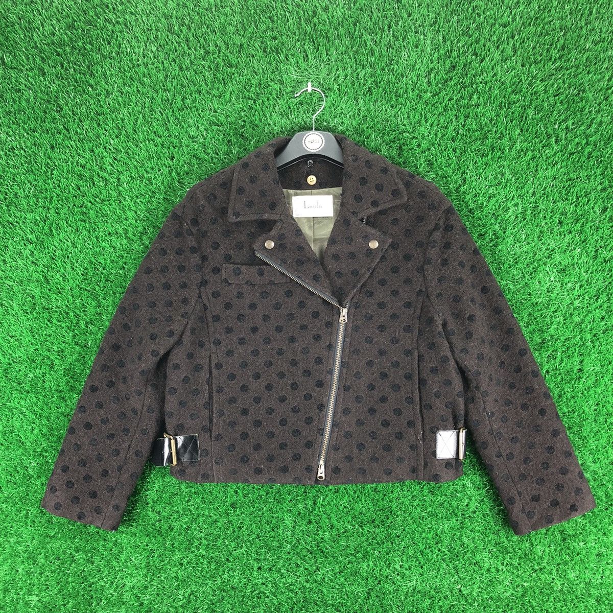 Japanese Brand Vintage Wool Double Collar Jacket Cropped Polka Dot by Laula Size XS / US 0-2 / IT 36-38 - 1 Thumbnail