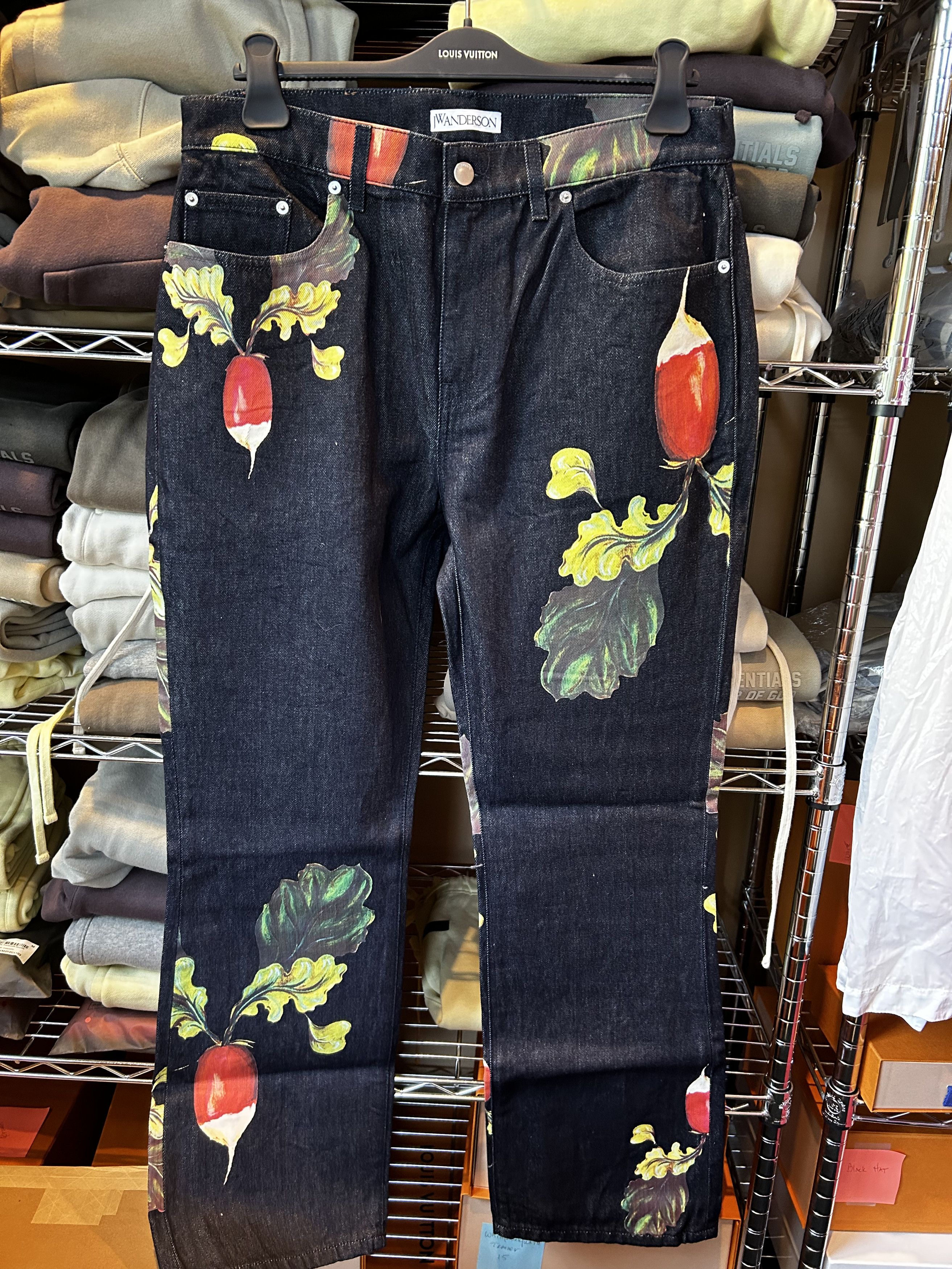 image of J W Anderson Jw Anderson Veggie Bootcut Jeans in Indigo, Men's (Size 42)