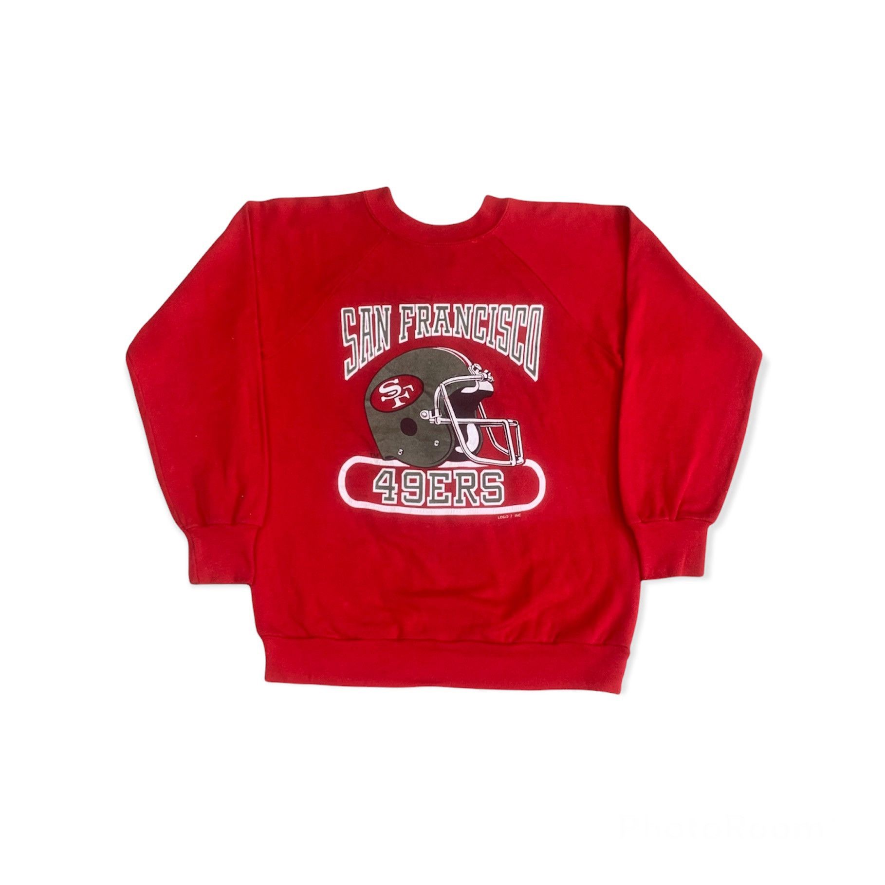 image of Logo 7 x Nfl Vintage San Fransisco 49Ers Sweatshirts Crewneck Jumper in Red, Men's (Size Small)