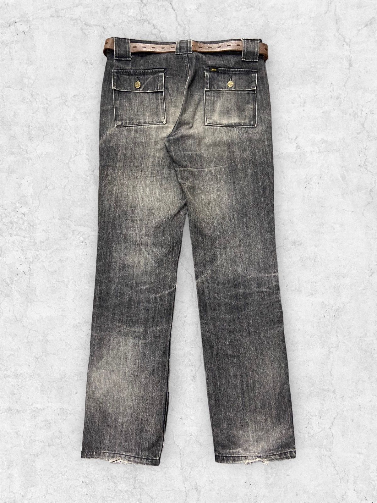 Japanese Brand × Lee × Vintage Vintage Lee Bush Mud Denim Pants Leather Belt Size US 32 / EU 48 - 2 Thumbnail