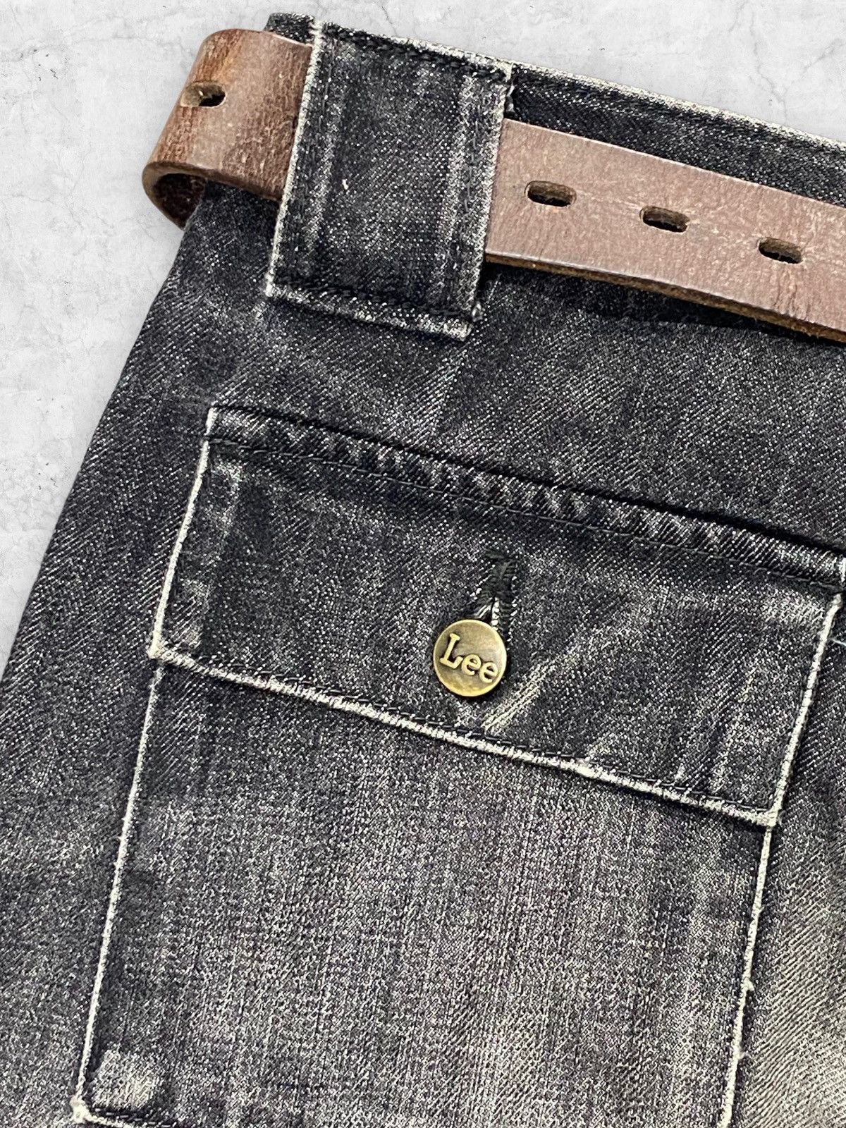 Japanese Brand × Lee × Vintage Vintage Lee Bush Mud Denim Pants Leather Belt Size US 32 / EU 48 - 11 Thumbnail