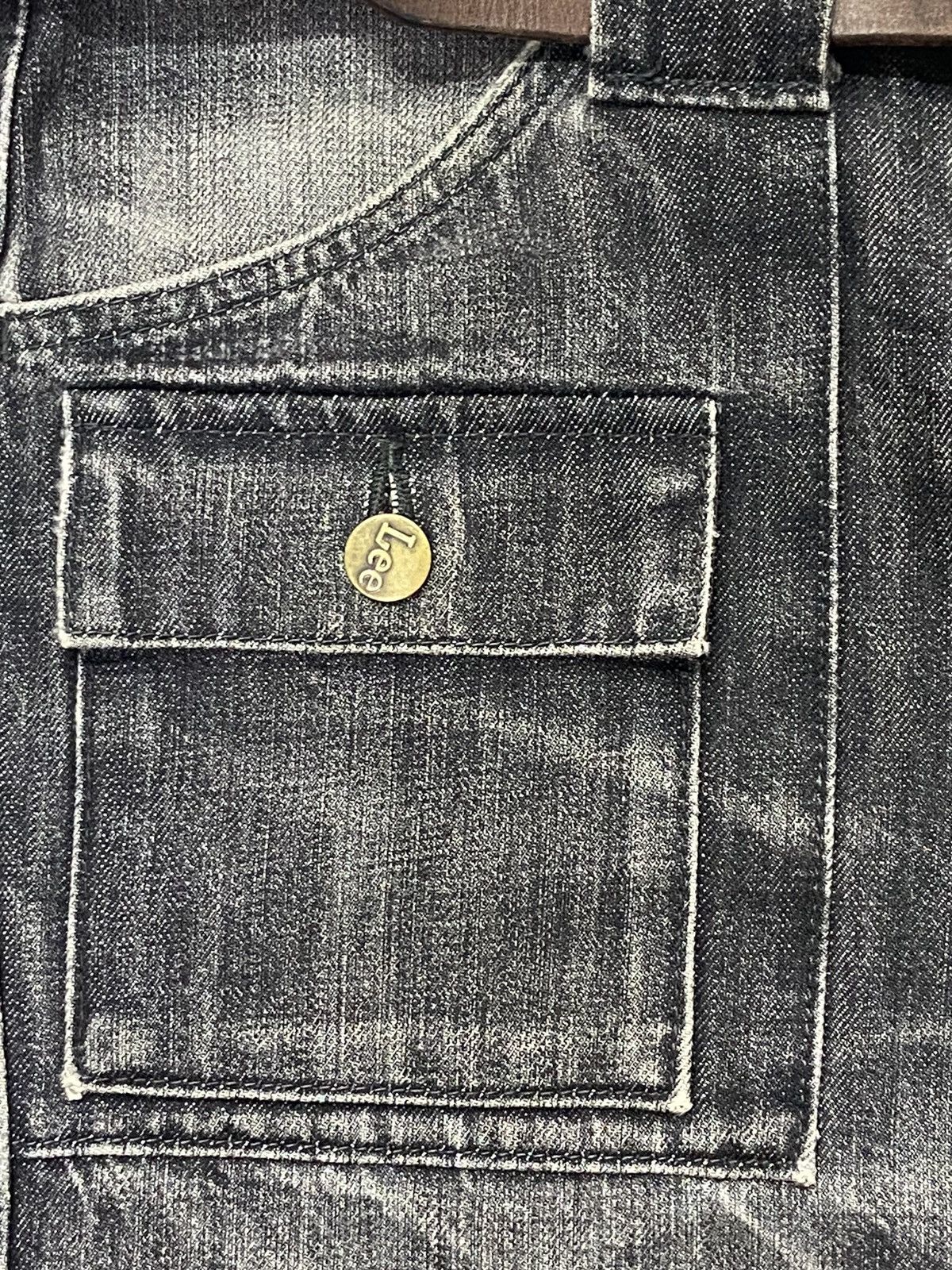 Japanese Brand × Lee × Vintage Vintage Lee Bush Mud Denim Pants Leather Belt Size US 32 / EU 48 - 6 Thumbnail