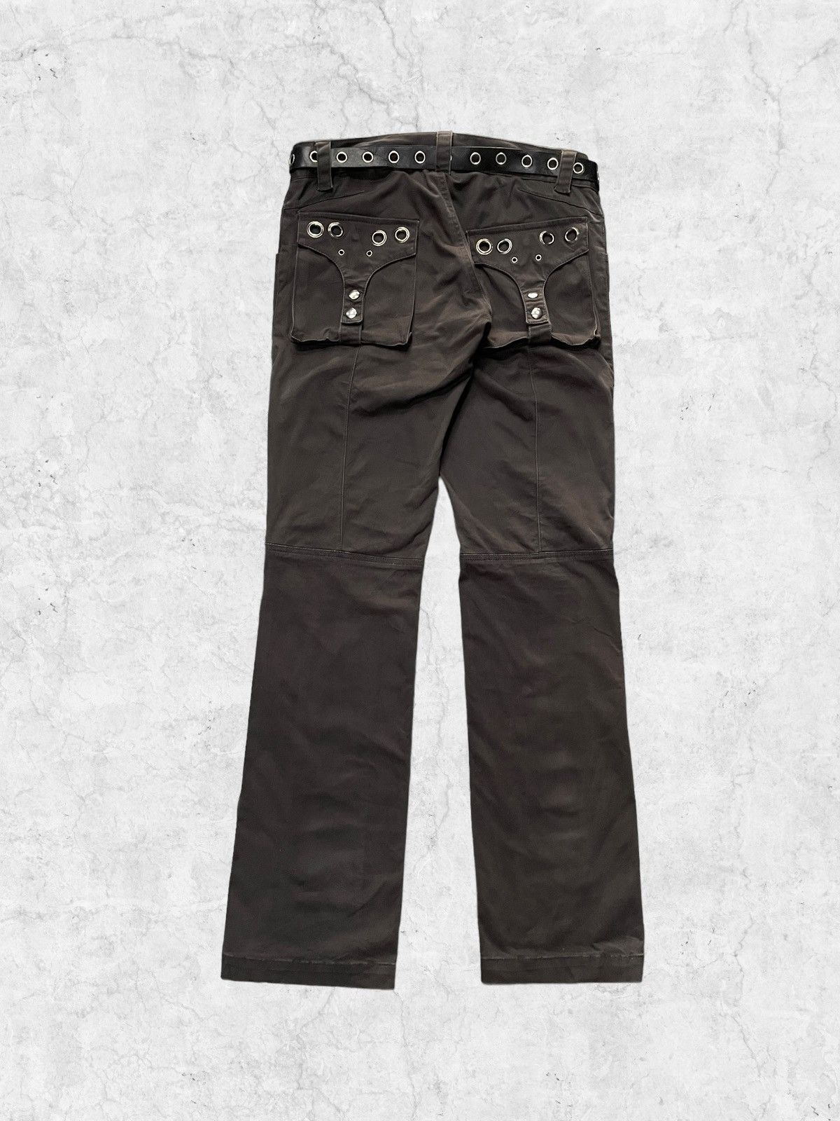 GOSTAR DE FUGA × Le Grande Bleu (L.G.B.) × Tete Homme Amaranline Japan Rivet Gun Pocket Pants With Leather Belt Size US 32 / EU 48 - 2 Thumbnail