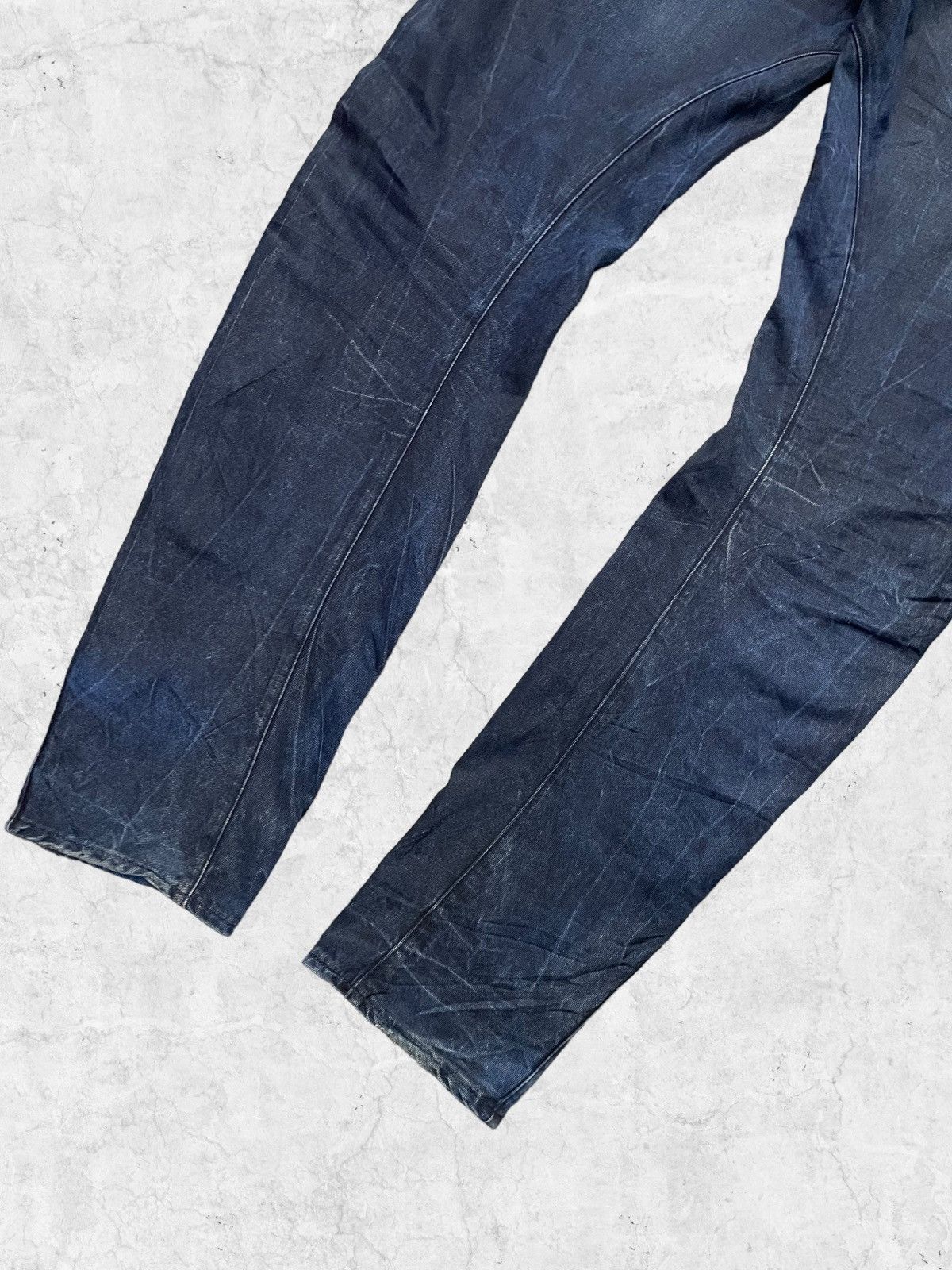 G-Star × Vintage G Star Raw 3D Slim Distressed Denim With Braided Belt Size US 31 - 12 Thumbnail