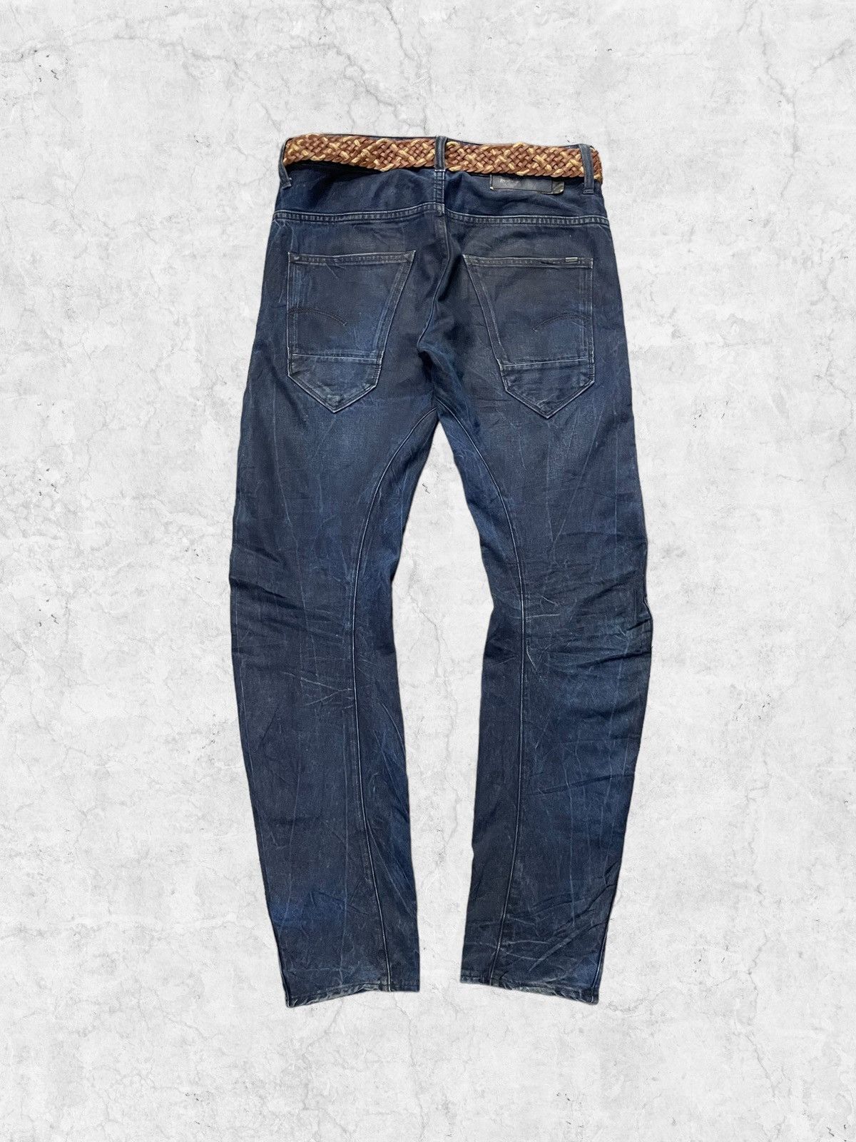 G-Star × Vintage G Star Raw 3D Slim Distressed Denim With Braided Belt Size US 31 - 2 Thumbnail