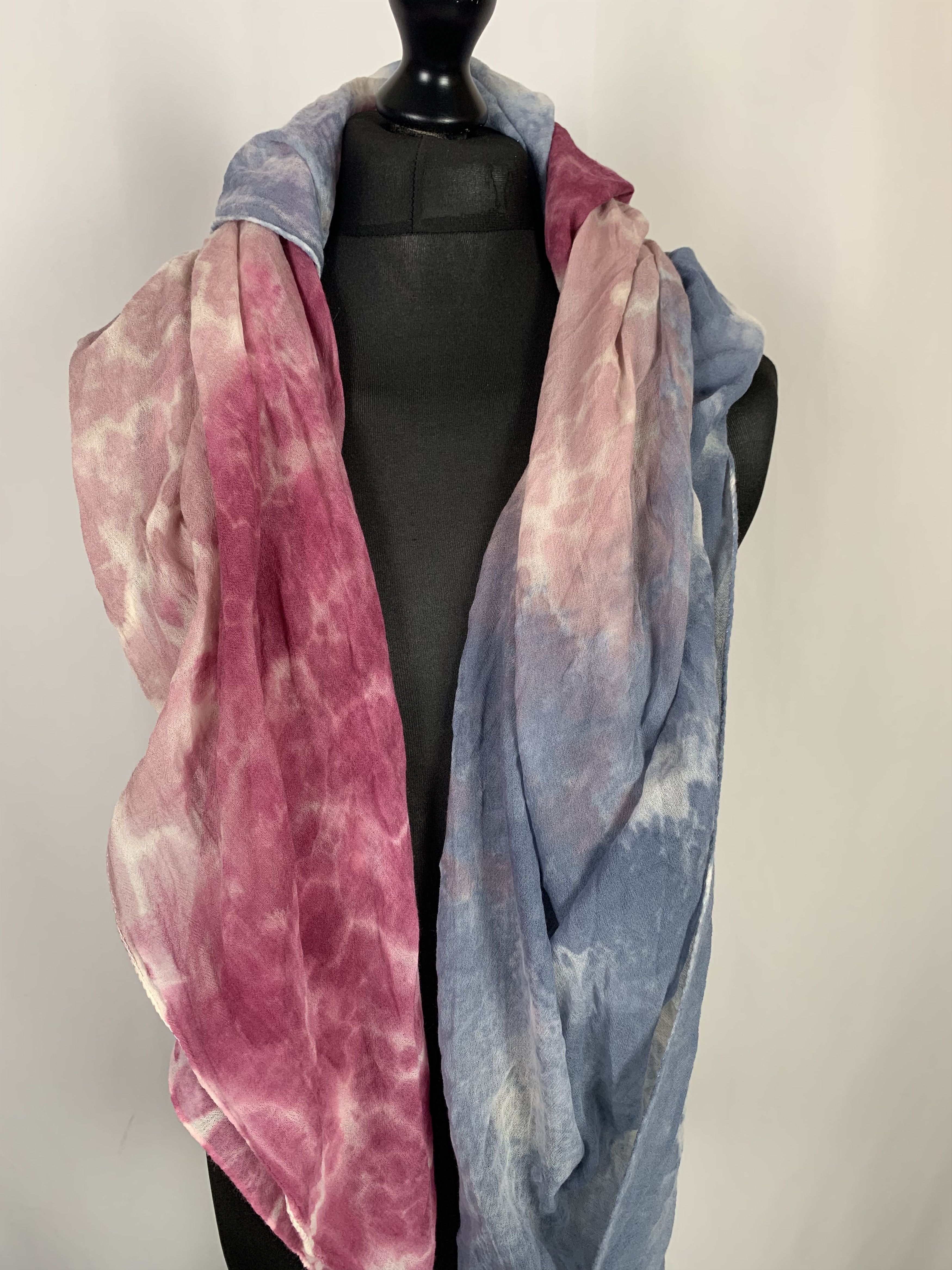 Saint Laurent Paris Pink & Blue Saint Laurent Scarf Size ONE SIZE - 3 Thumbnail