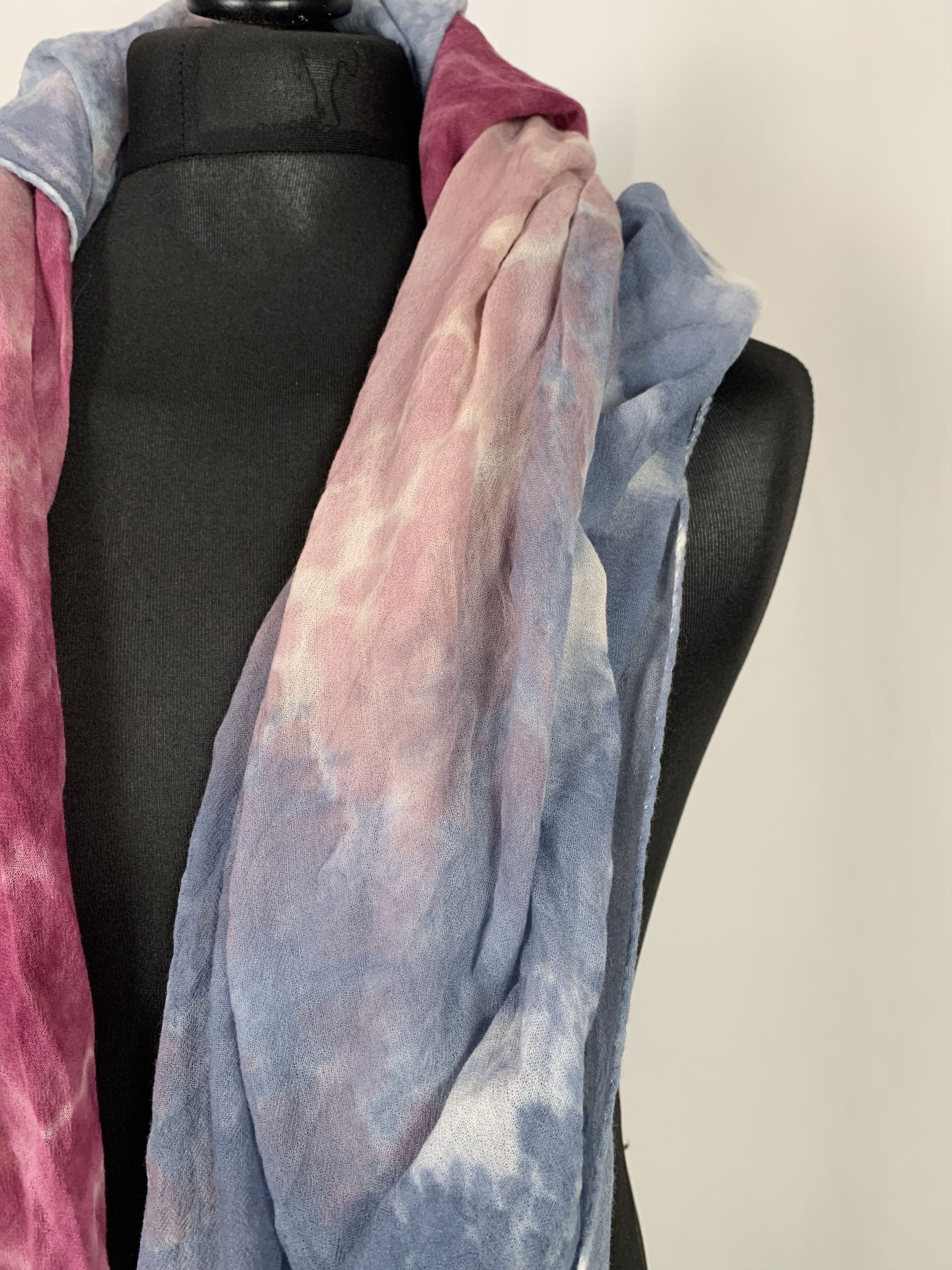 Saint Laurent Paris Pink & Blue Saint Laurent Scarf Size ONE SIZE - 2 Thumbnail