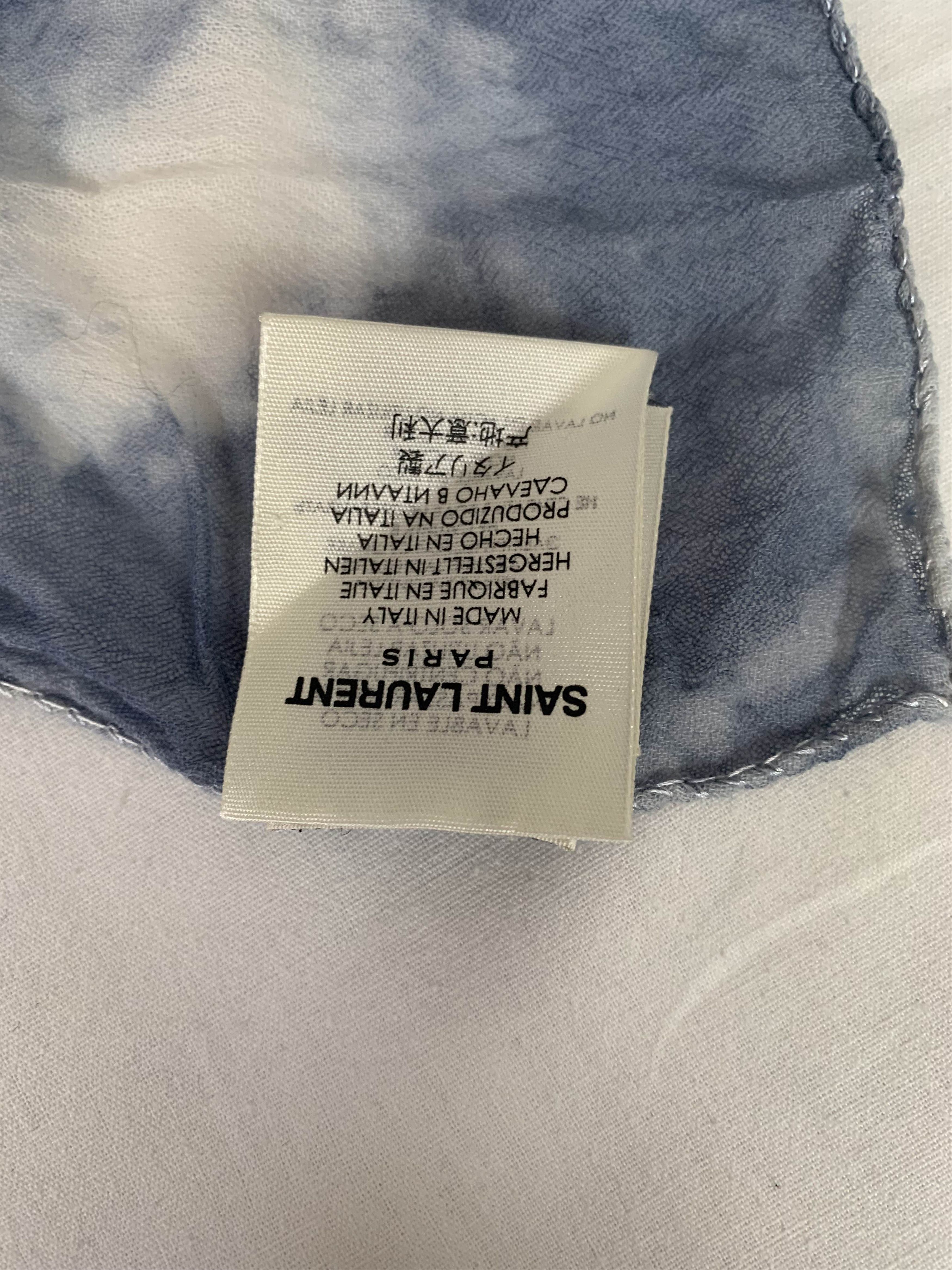 Saint Laurent Paris Pink & Blue Saint Laurent Scarf Size ONE SIZE - 8 Thumbnail