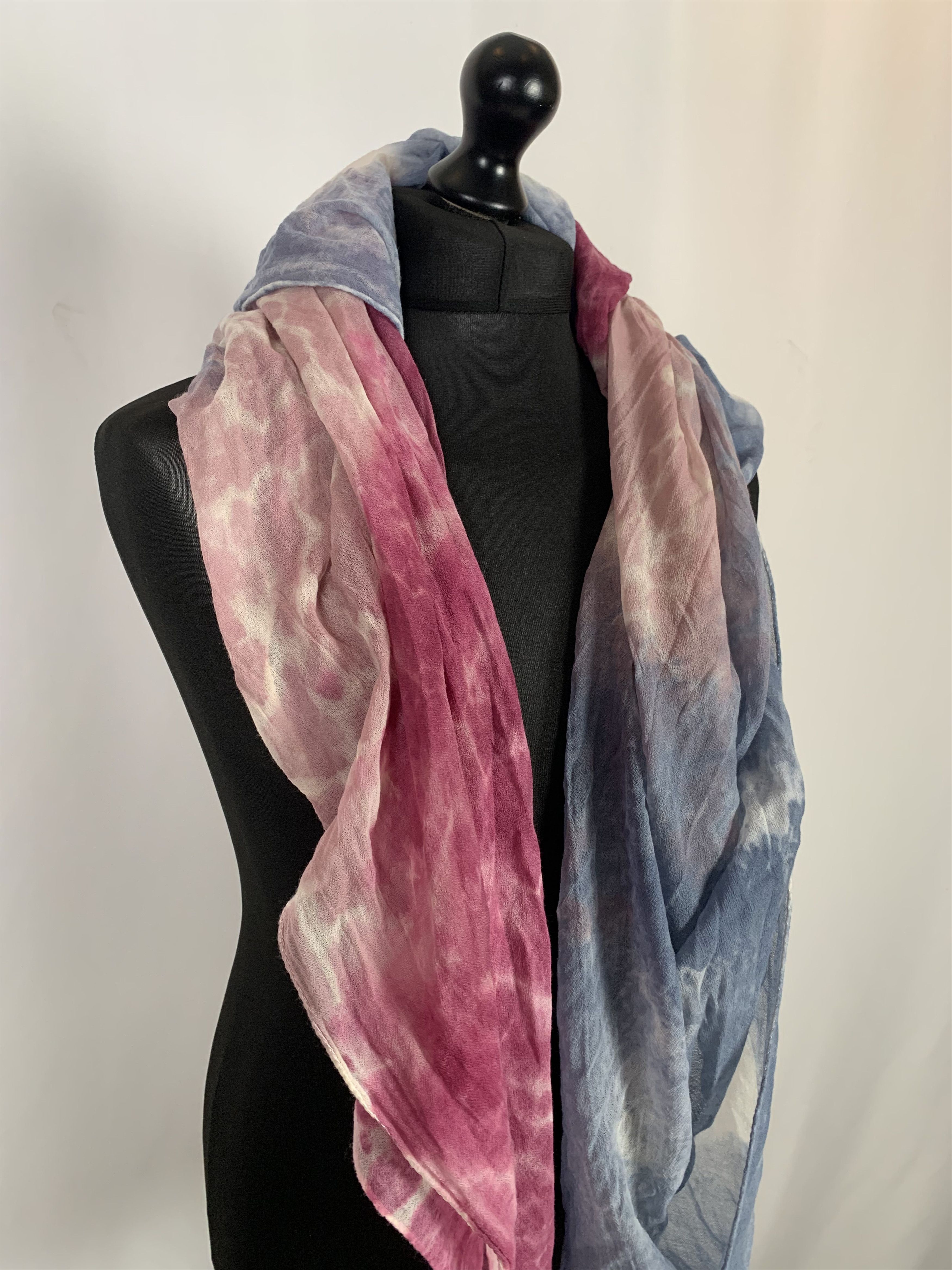 Saint Laurent Paris Pink & Blue Saint Laurent Scarf Size ONE SIZE - 1 Thumbnail