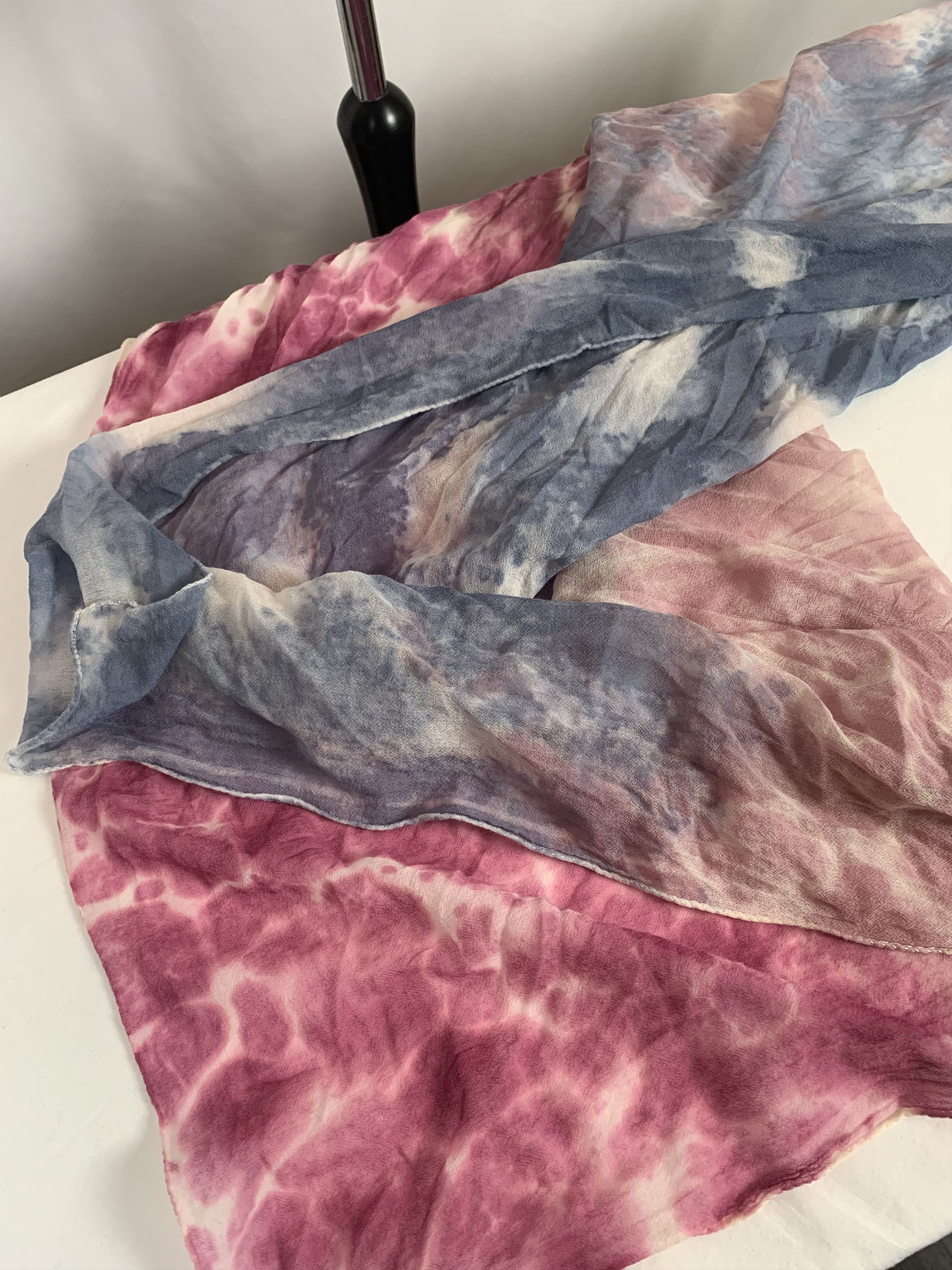 Saint Laurent Paris Pink & Blue Saint Laurent Scarf Size ONE SIZE - 6 Thumbnail