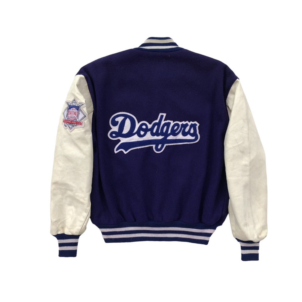 Delong VTG 90s MLB LA Dodgers Latterman Wool Leather Varsity Jacket Size US L / EU 52-54 / 3 - 10 Thumbnail