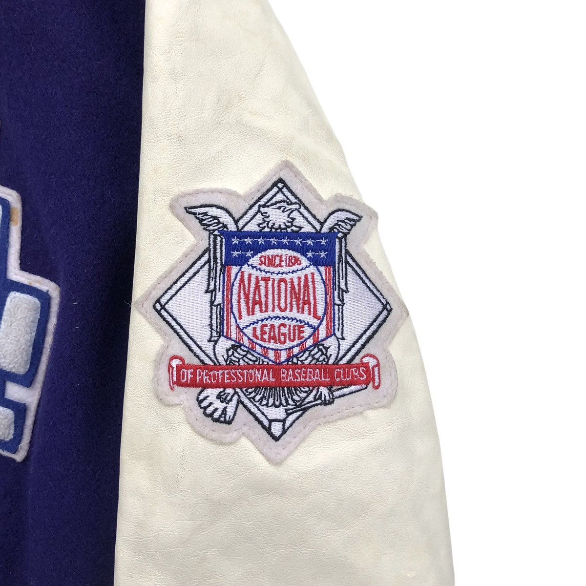 Delong VTG 90s MLB LA Dodgers Latterman Wool Leather Varsity Jacket Size US L / EU 52-54 / 3 - 9 Thumbnail