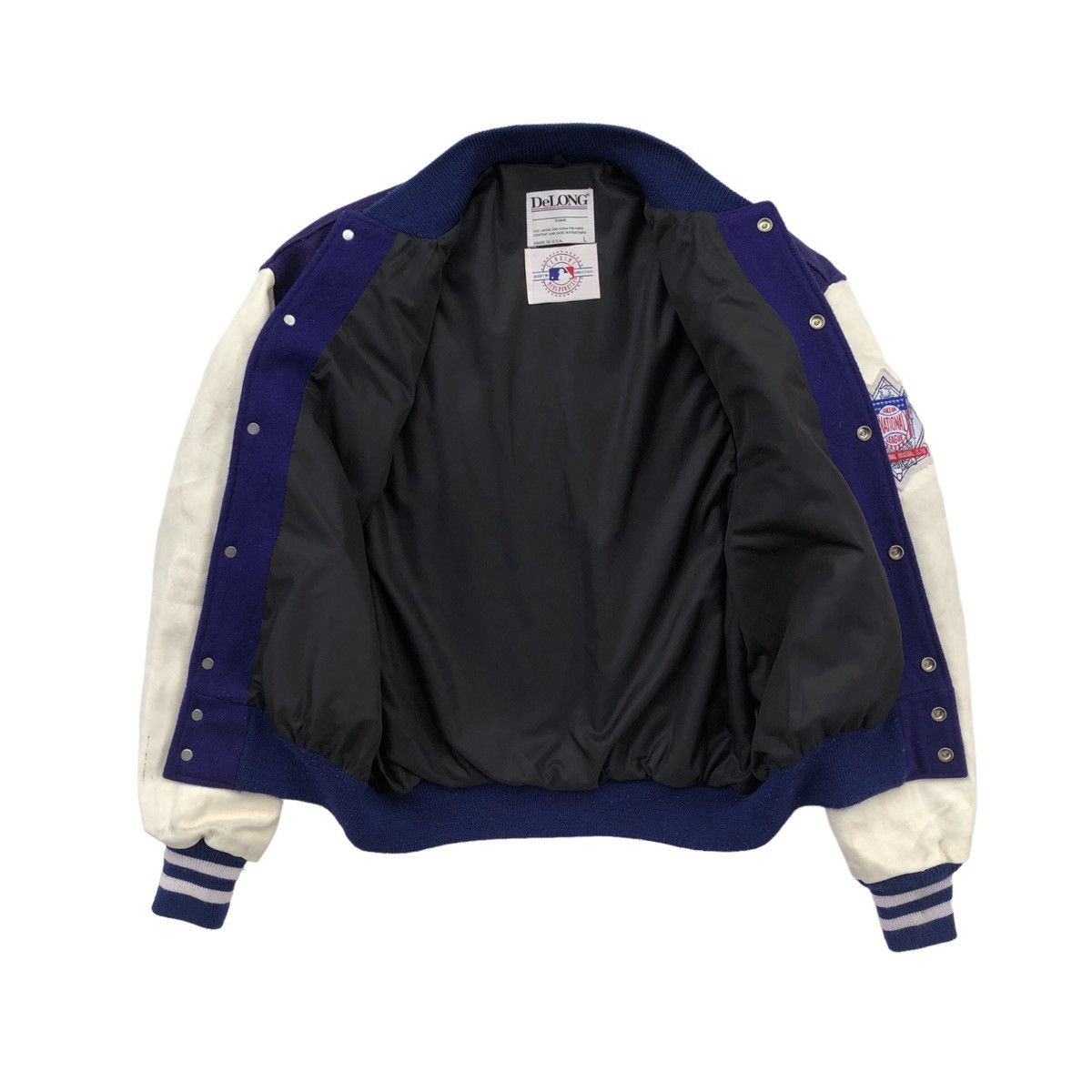 Delong VTG 90s MLB LA Dodgers Latterman Wool Leather Varsity Jacket Size US L / EU 52-54 / 3 - 3 Thumbnail